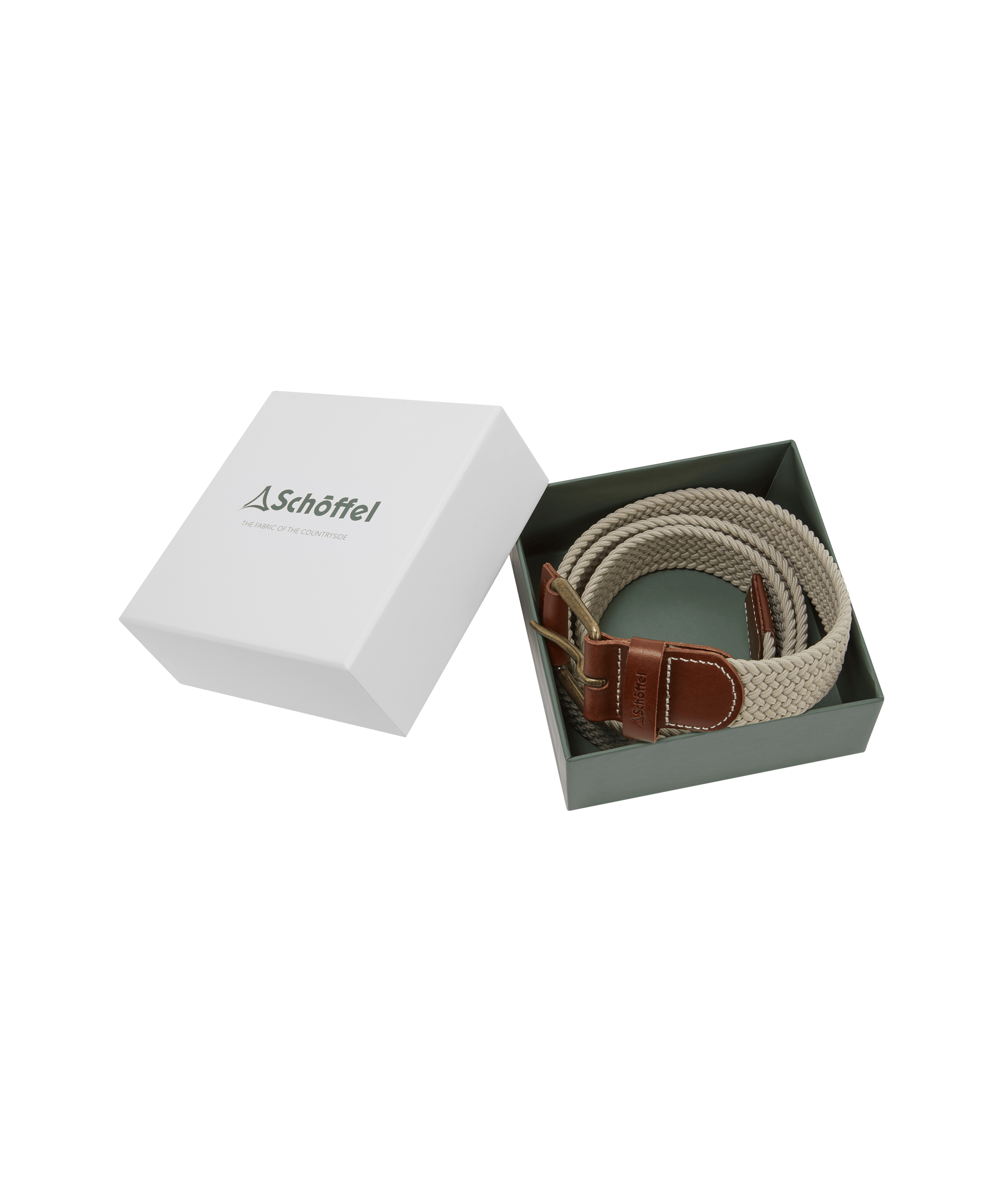 Schöffel Unisex Matlock Belt in Light Brown, boxed in a Schöffel container