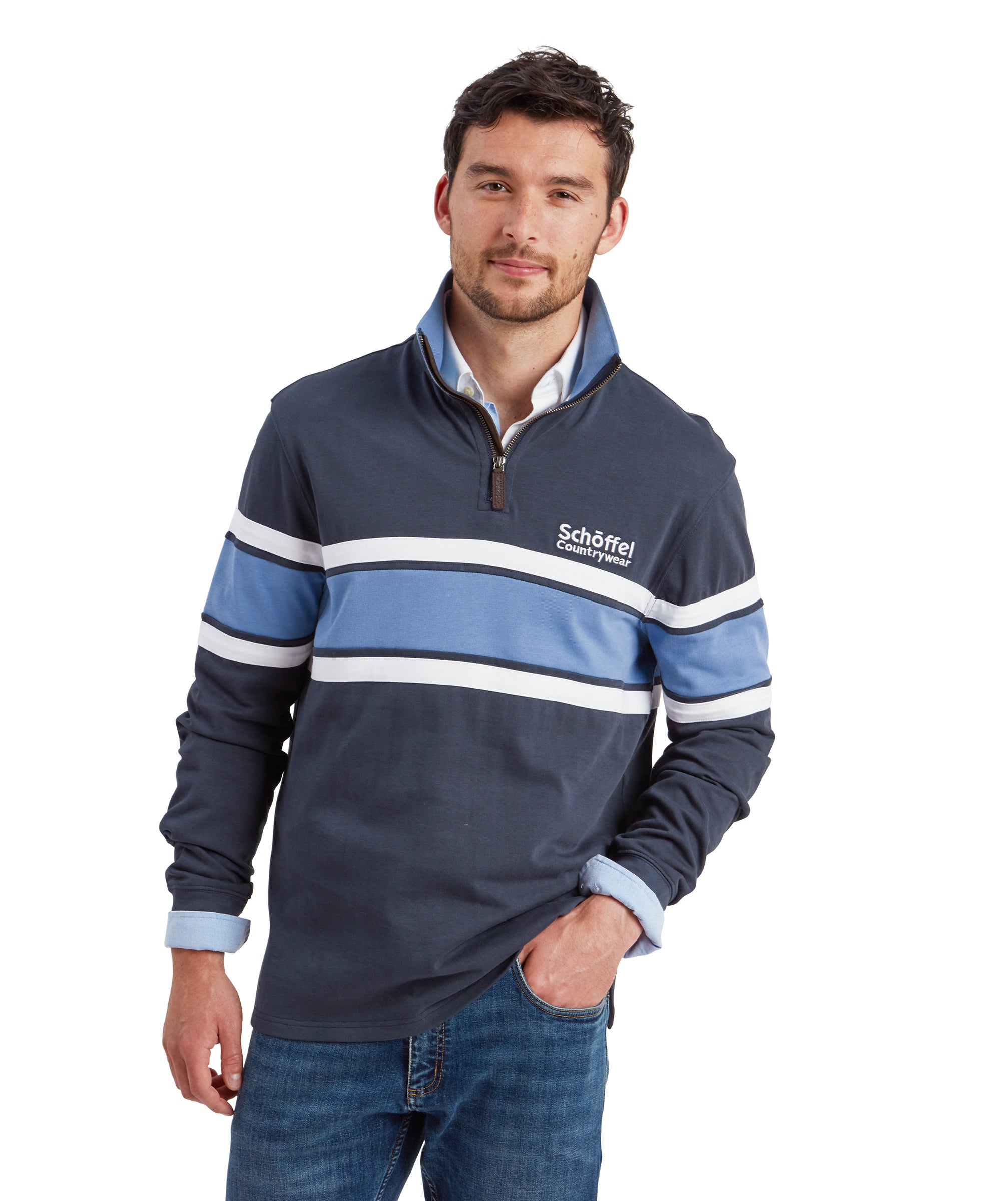 Exmouth Heritage Quarter Zip - Petrol Blue