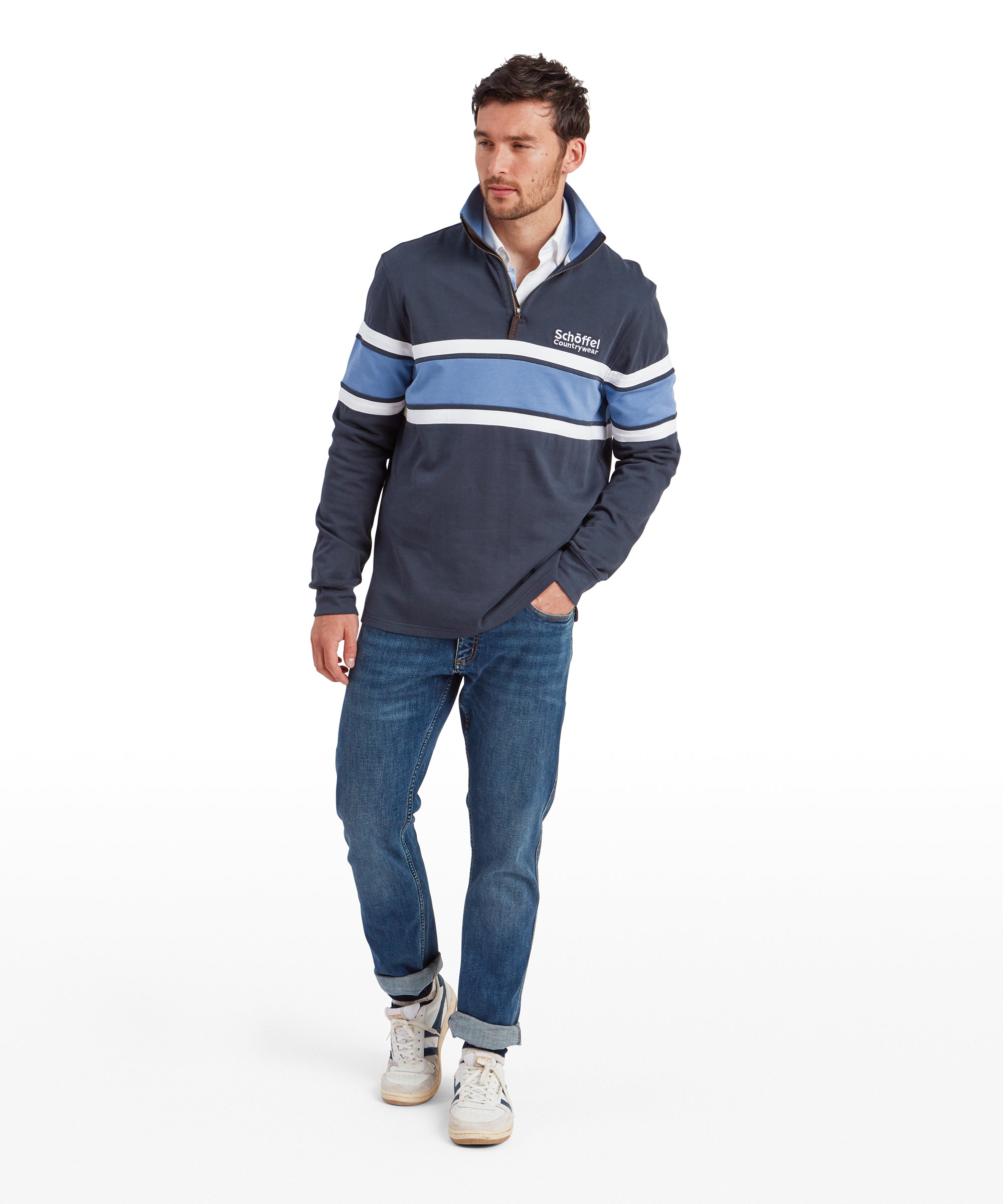 Exmouth Heritage Quarter Zip - Petrol Blue