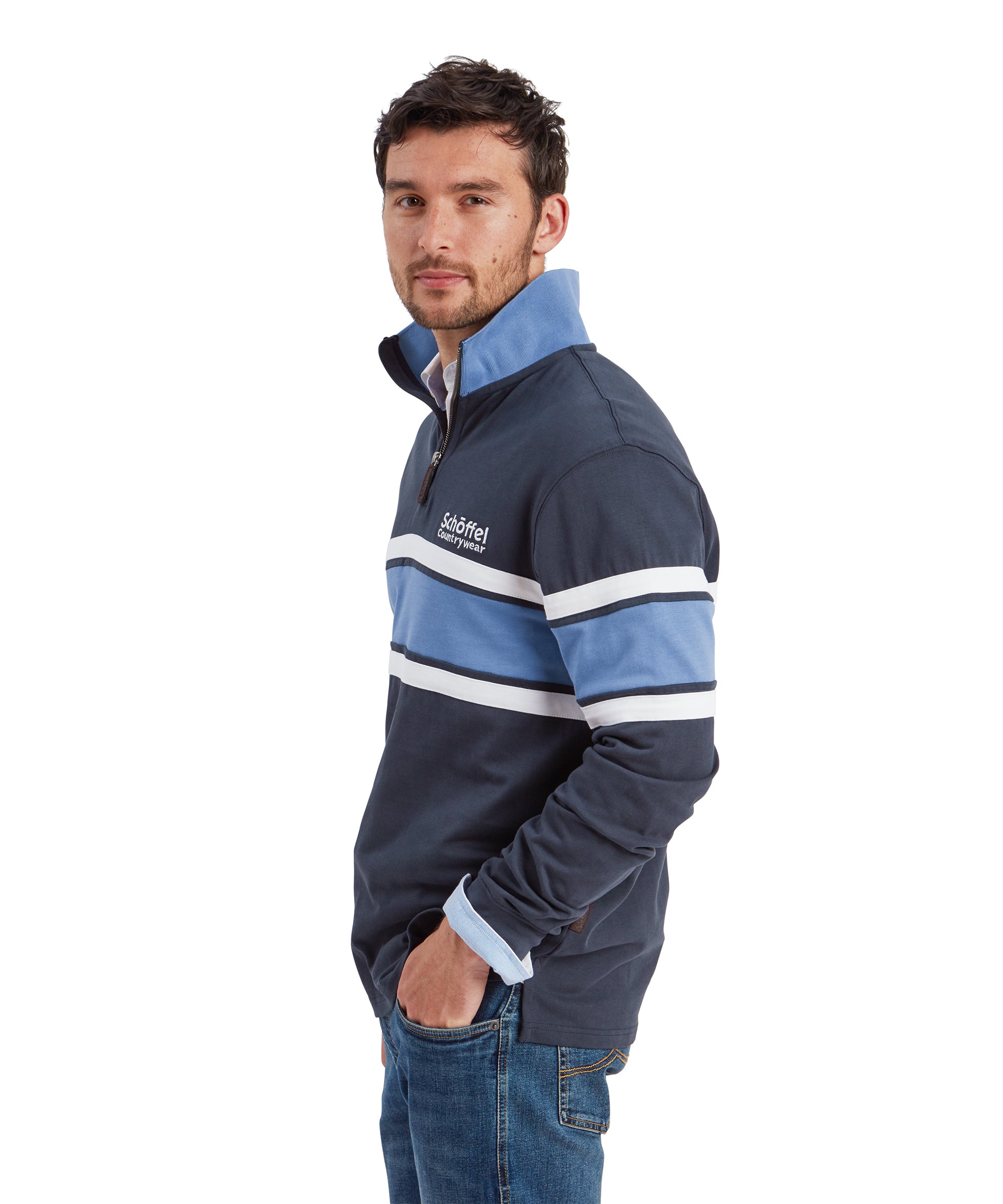 Exmouth Heritage Quarter Zip - Petrol Blue