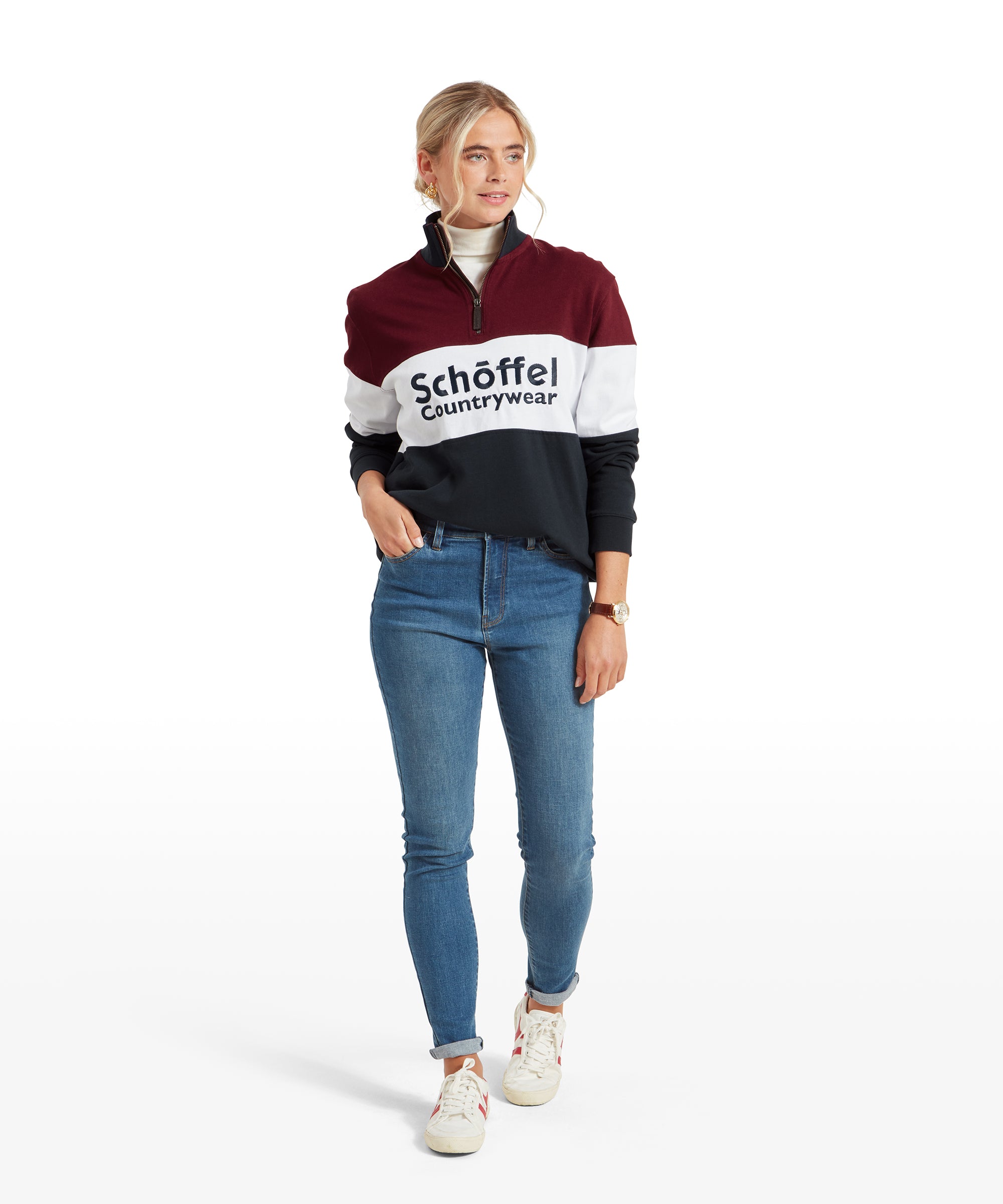 Exeter Heritage Quarter Zip Sweatshirt - Bordeaux