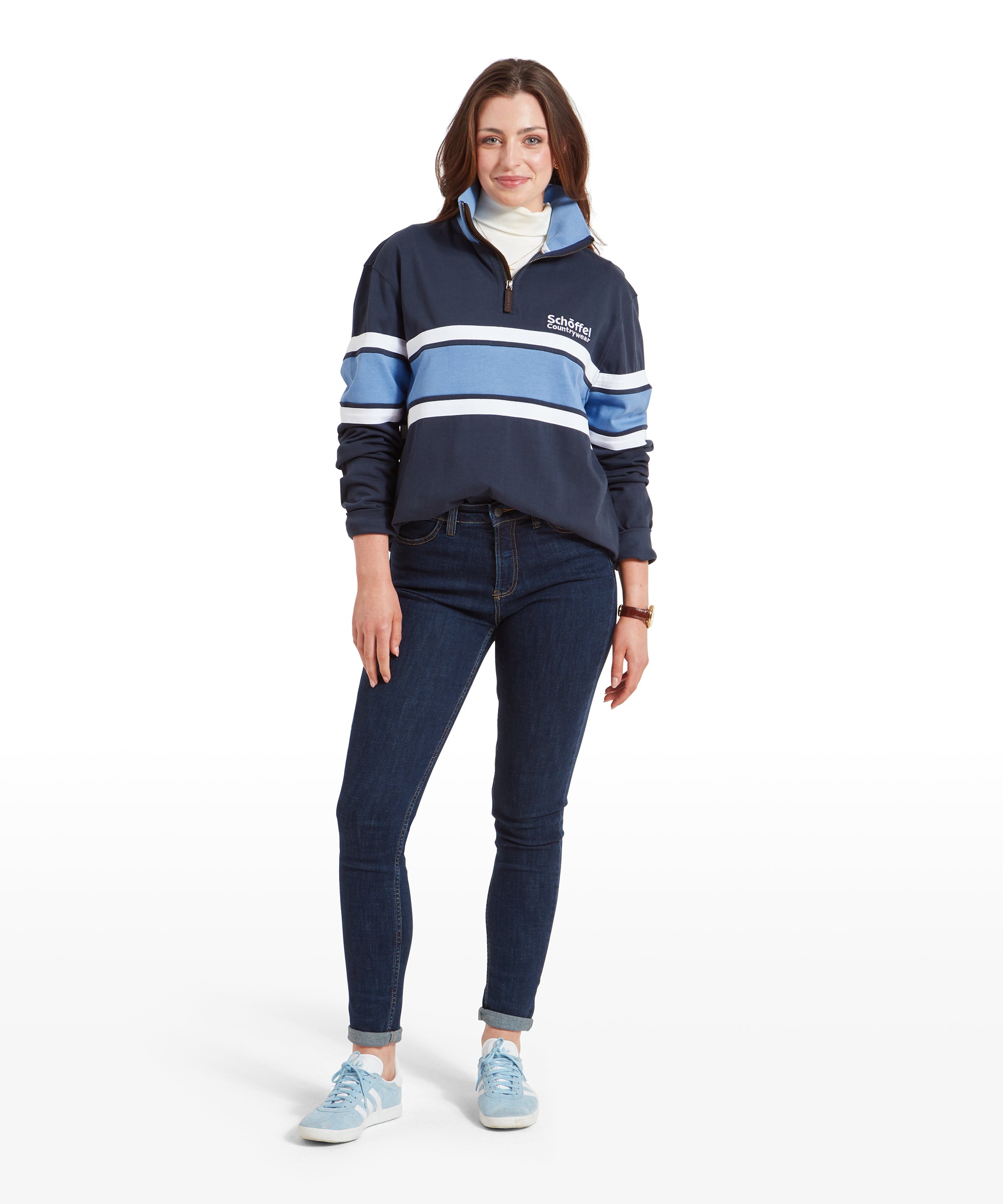 Exmouth Heritage Quarter Zip - Petrol Blue