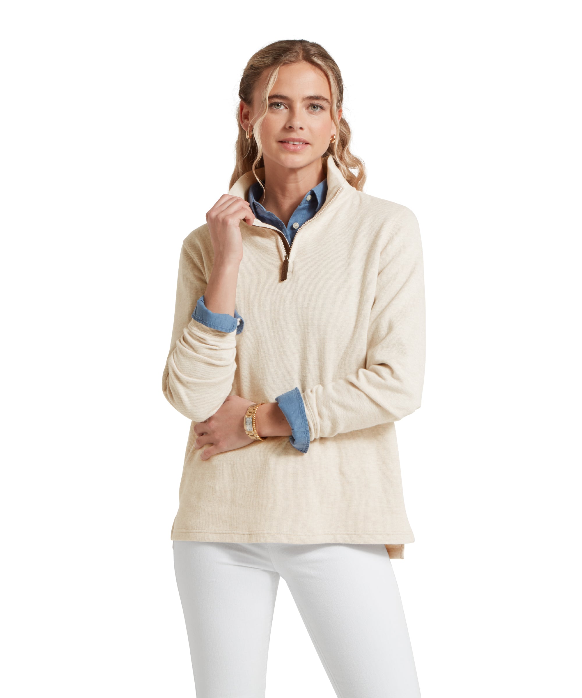 Appletree Bay Quarter Zip - Oat