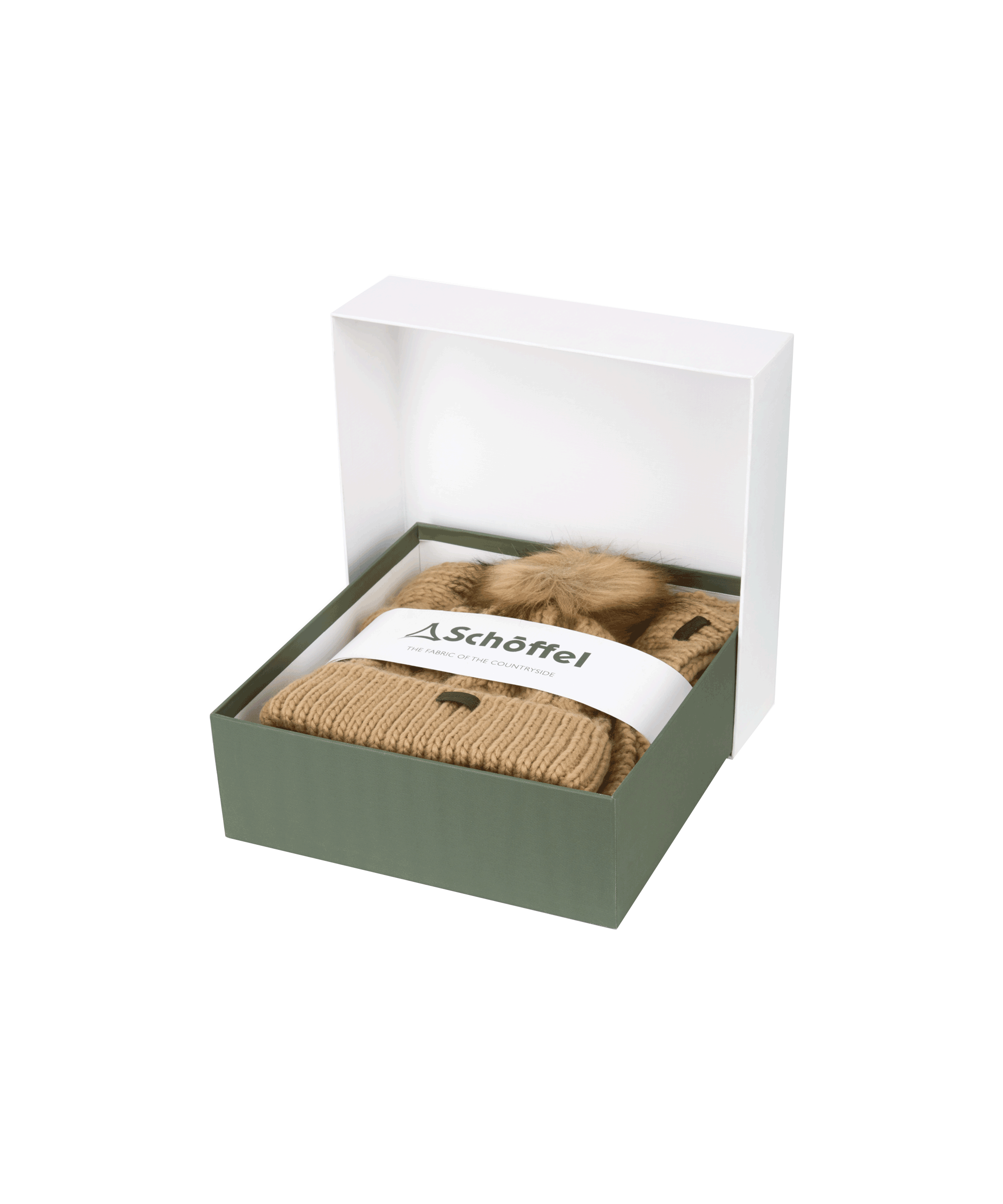 Schöffel Bakewell Hat and Scarf Set for Women in Light Brown, provided in a Schöffel branded box