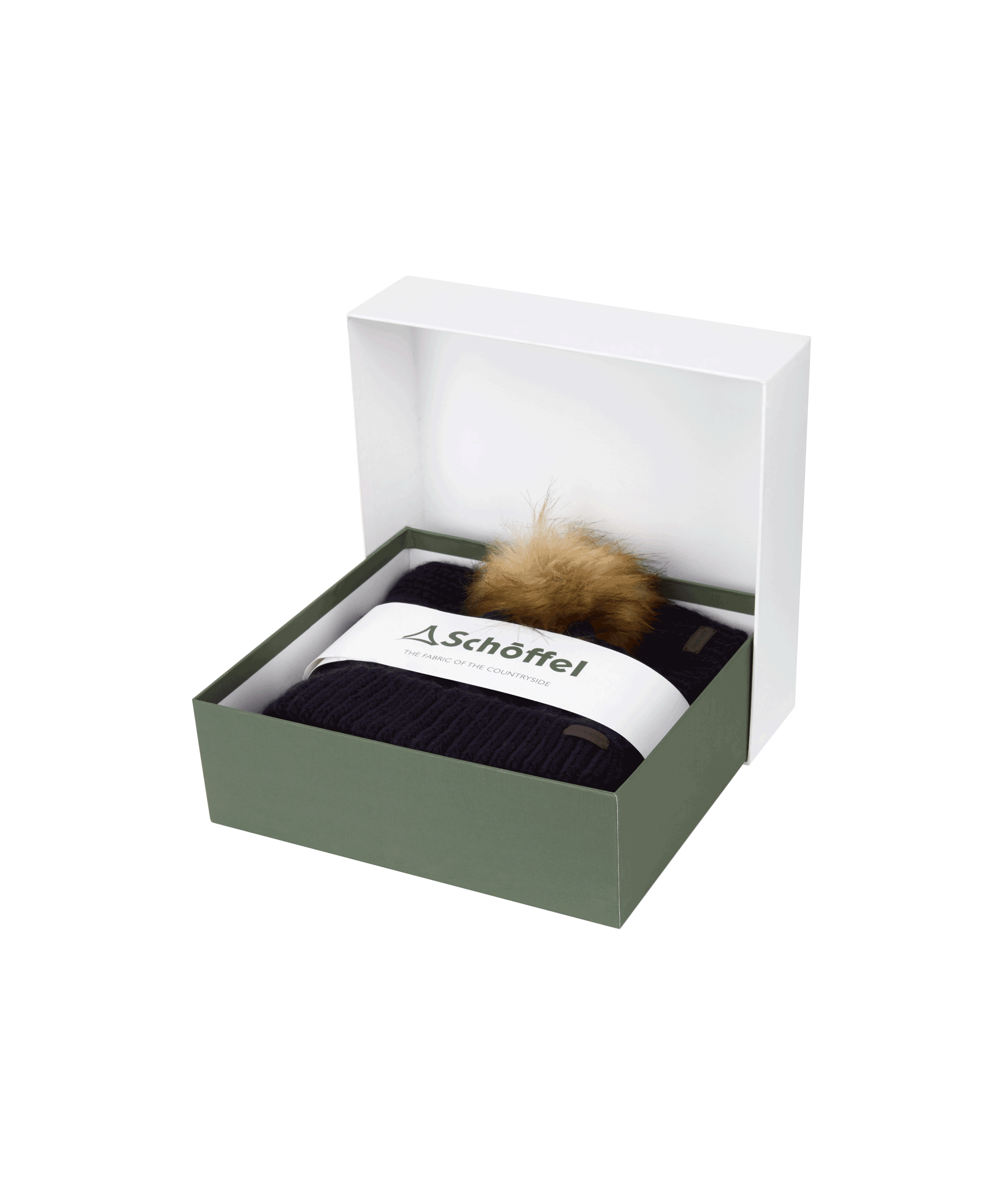 Schöffel Bakewell Hat and Scarf Set for Women in Navy, provided in a Schöffel branded box