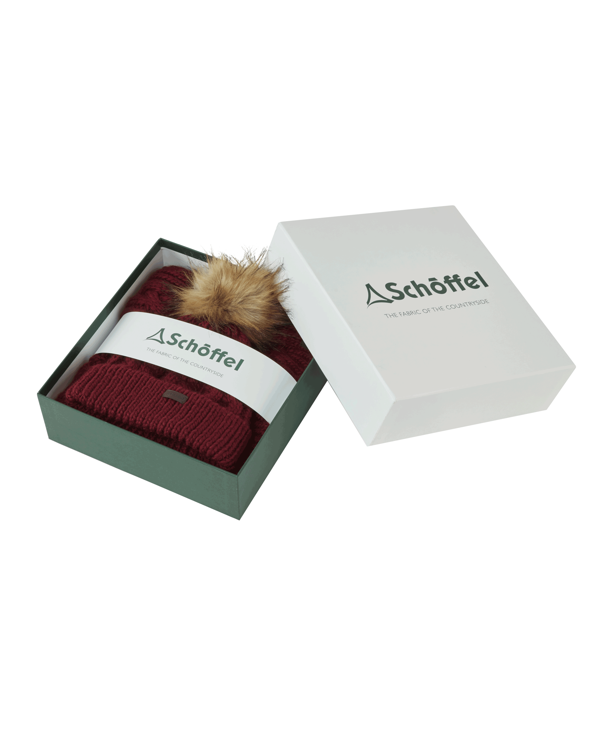 Schöffel Bakewell Hat and Scarf Set for Women in Red, provided in a Schöffel branded box