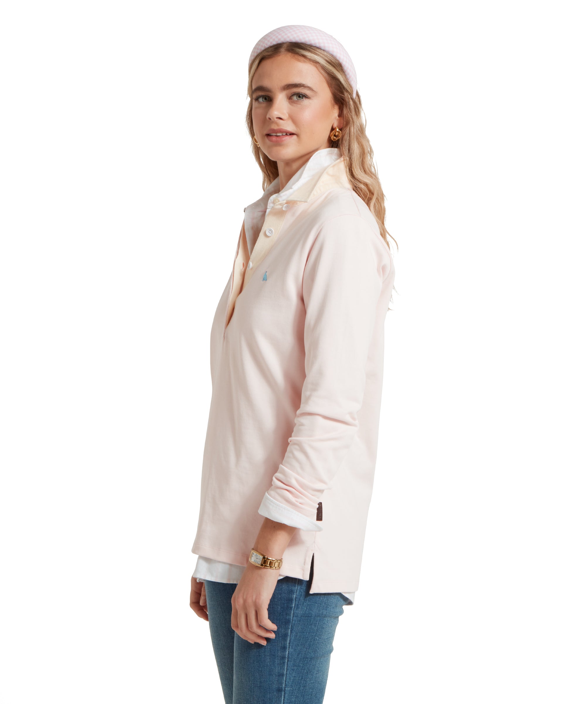 Chapel Porth Rugby Shirt - Mauve Blush