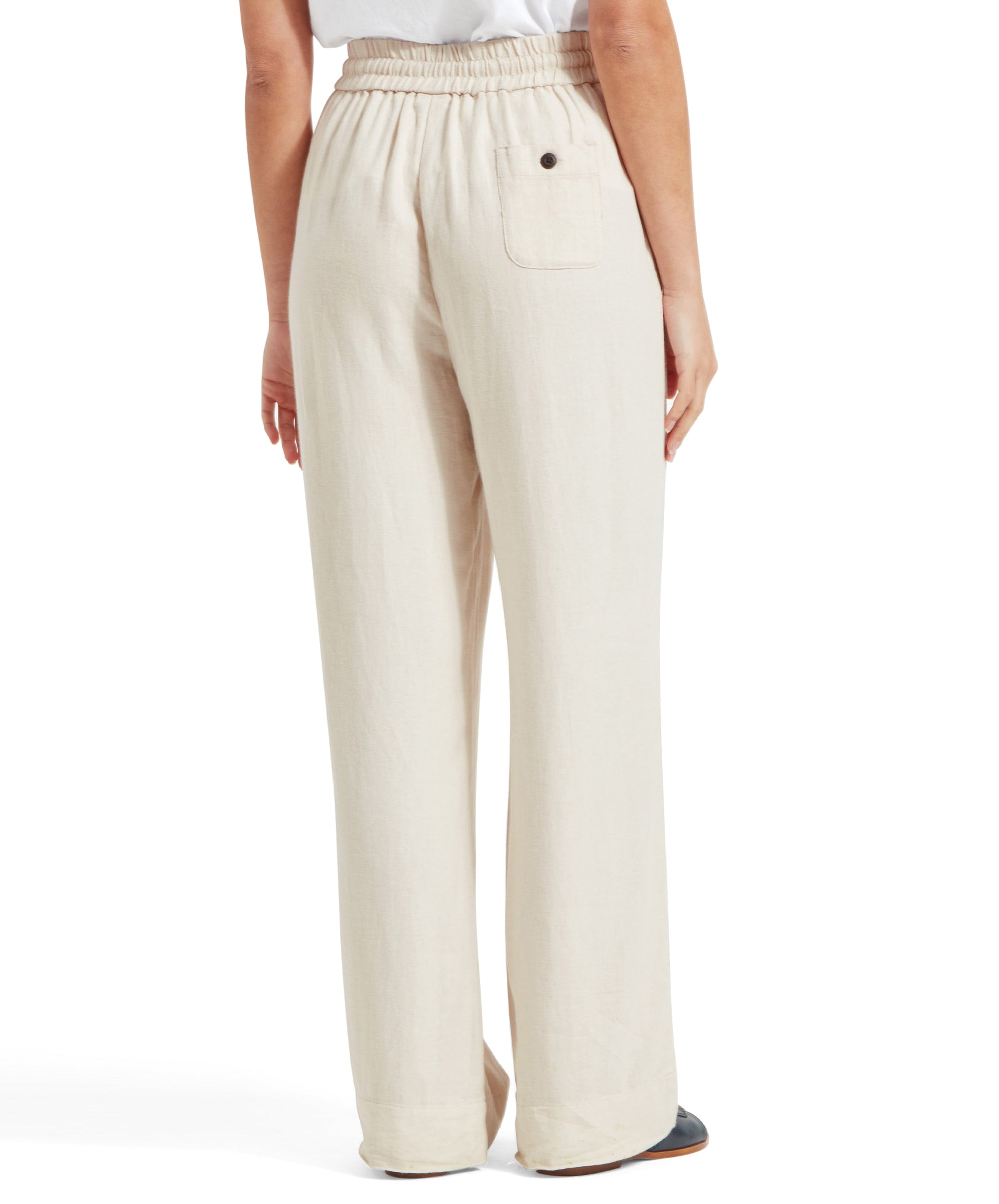 Back view of the Schöffel Daphne Trousers for Women in Light Brown, showing the single back pocket detail.