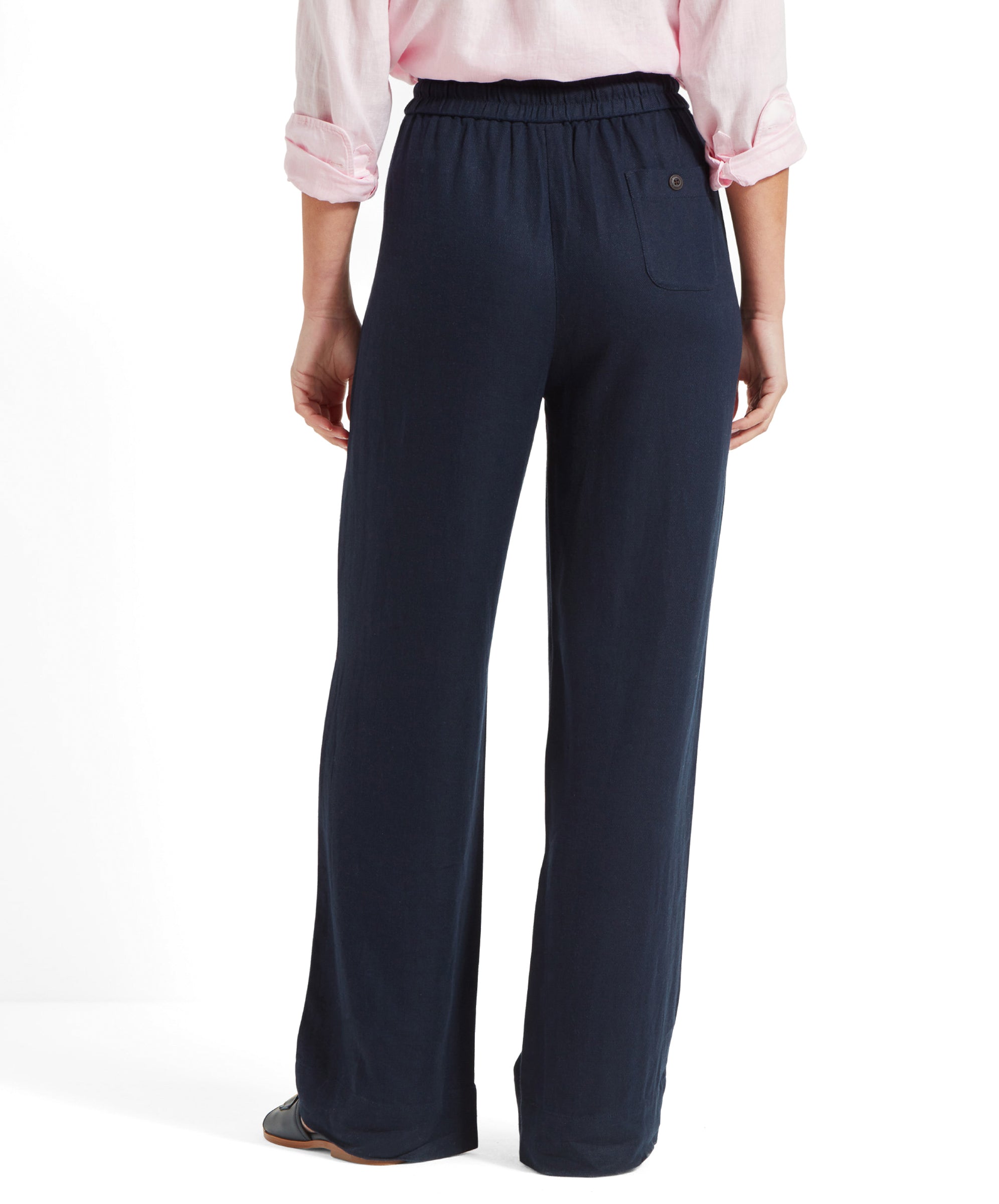 Back view of Schöffel Women's Daphne Trousers in navy, highlighting the rear pocket detail.