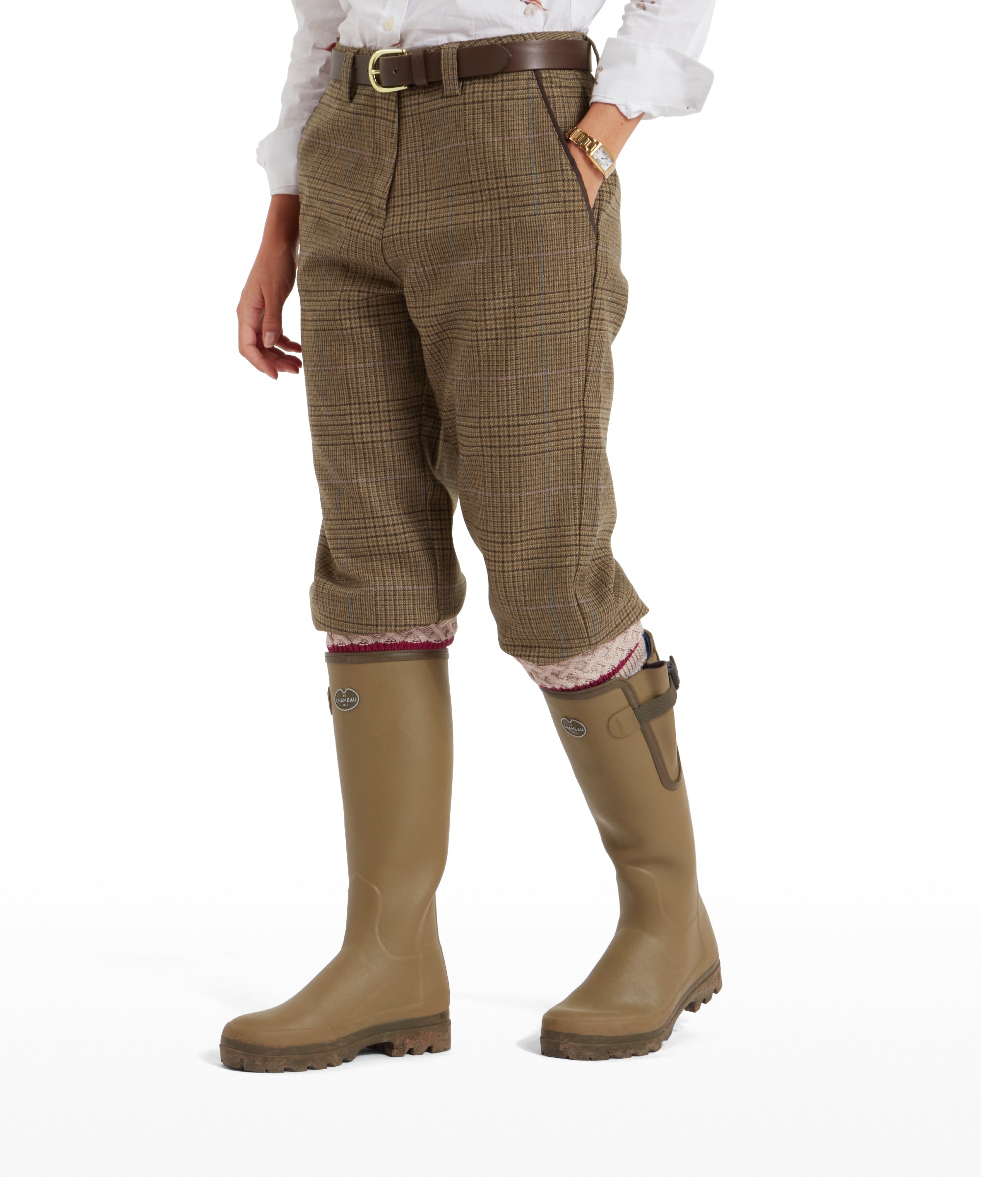 High Waisted Tweed Breeks - Teviot Tweed