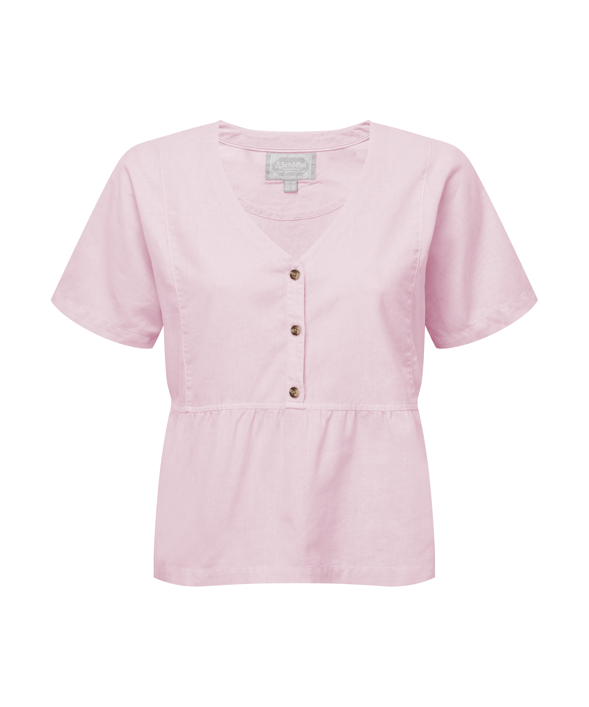 Schöffel Women's Lavenham Linen Top in Pale Pink