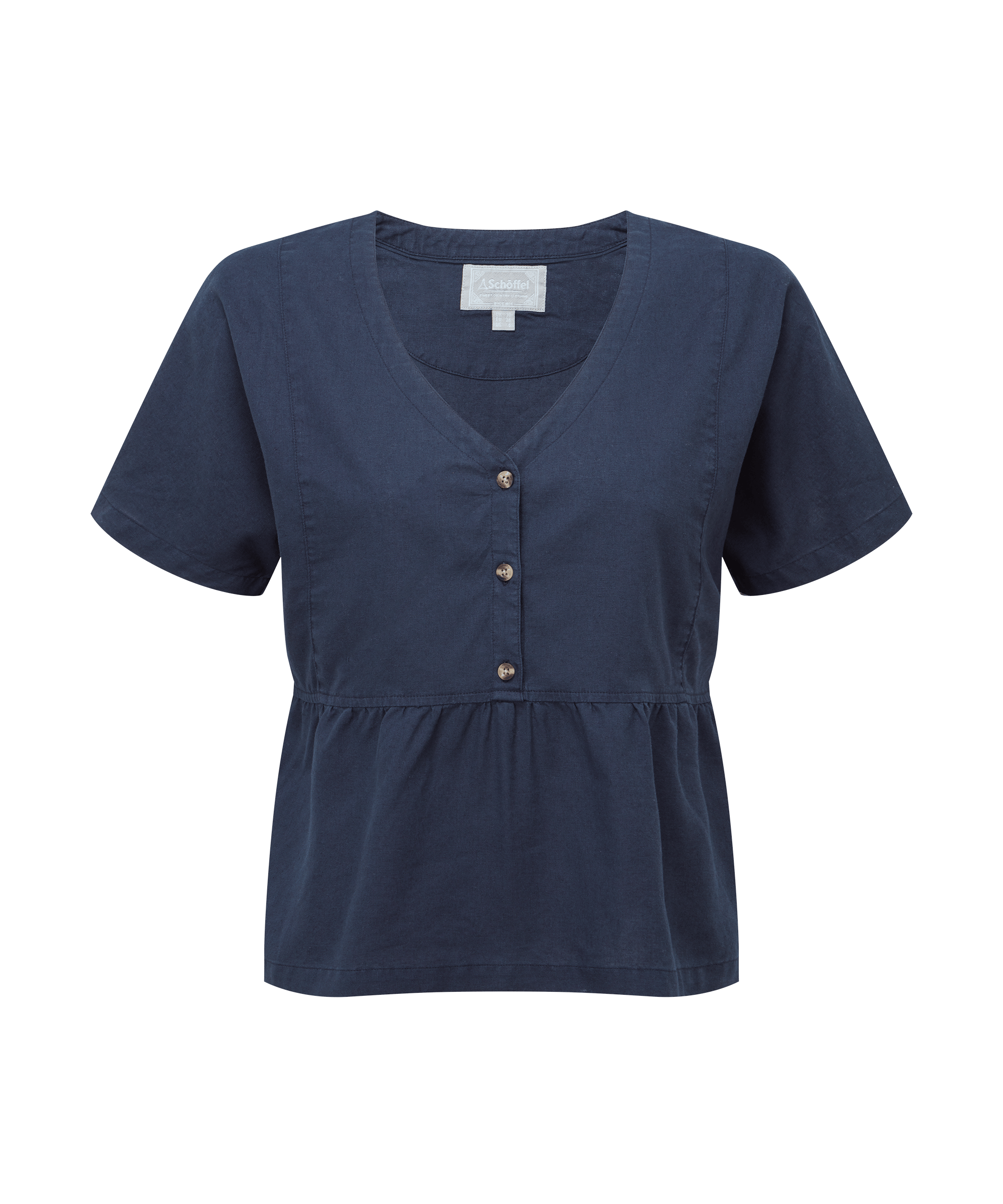 Schöffel Women's Lavenham Linen Top in Navy