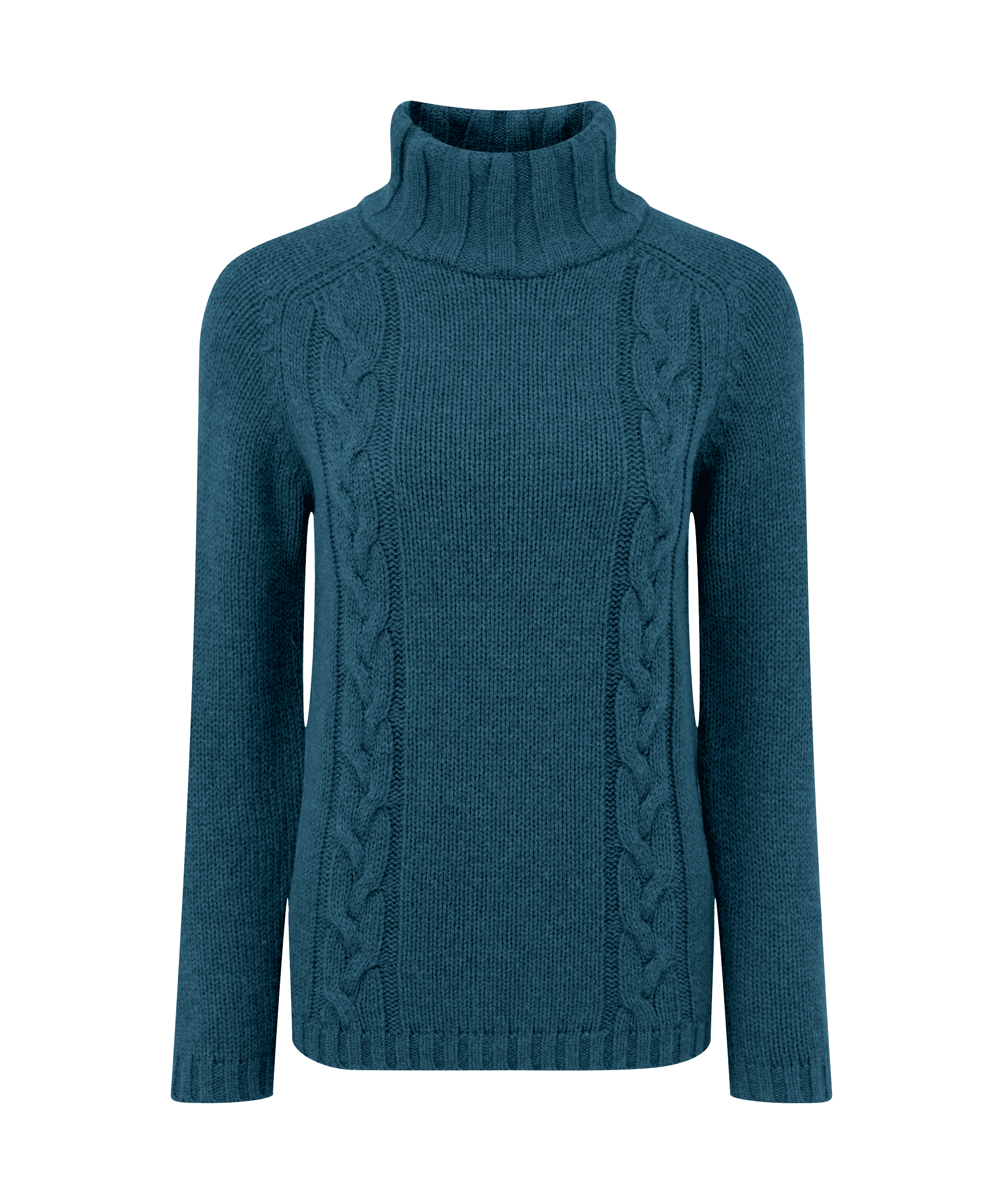 Schöffel Merino Cable Roll Neck for Women in Teal