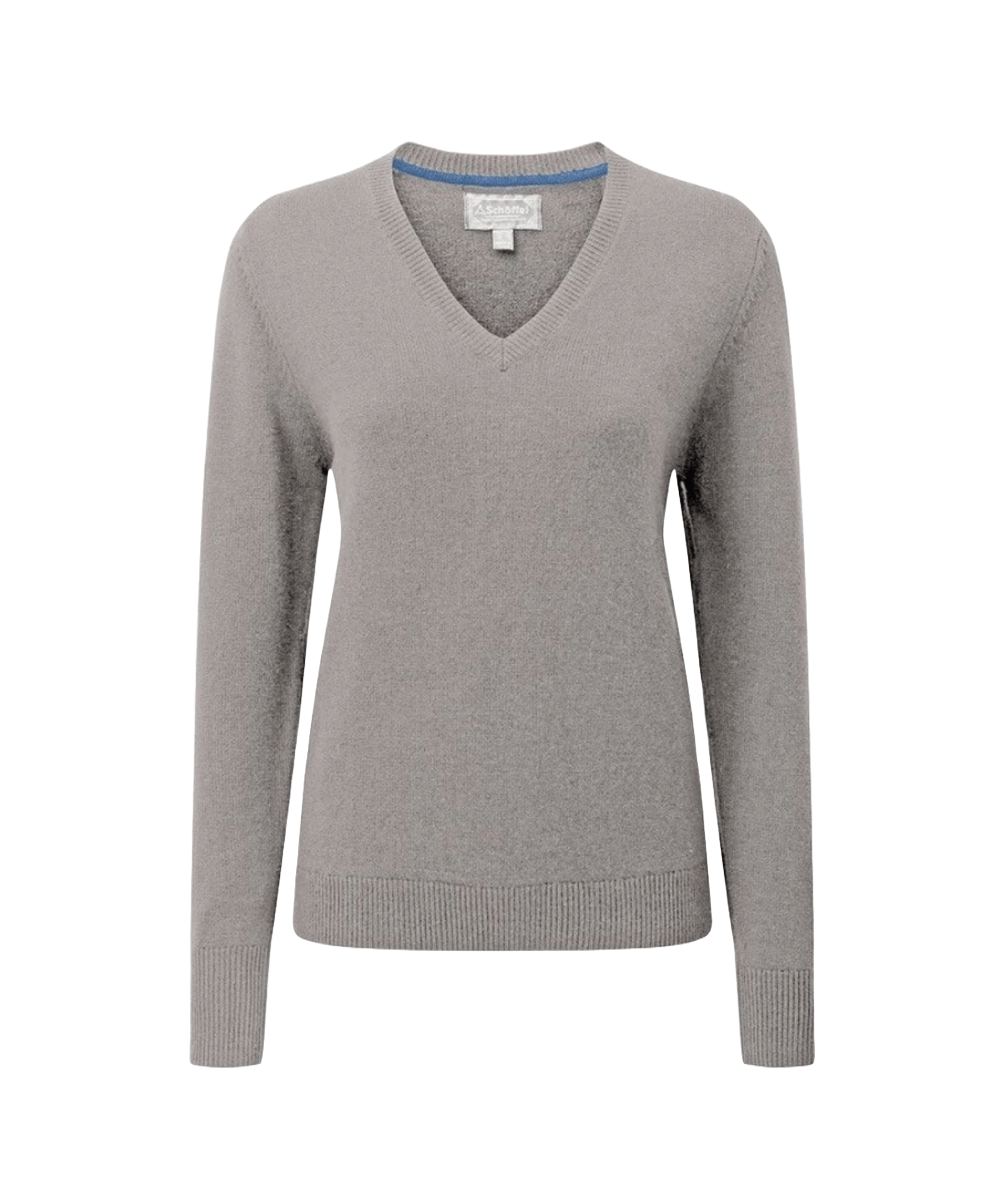 Women's Merino V Neck - Silver Grey