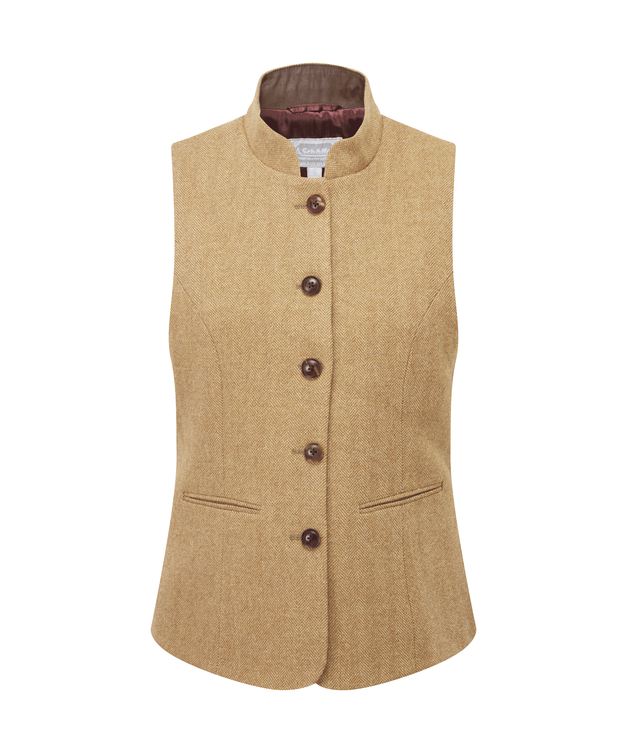 Schöffel Millport Tweed Nehru Waistcoat for Womens in Light Brown