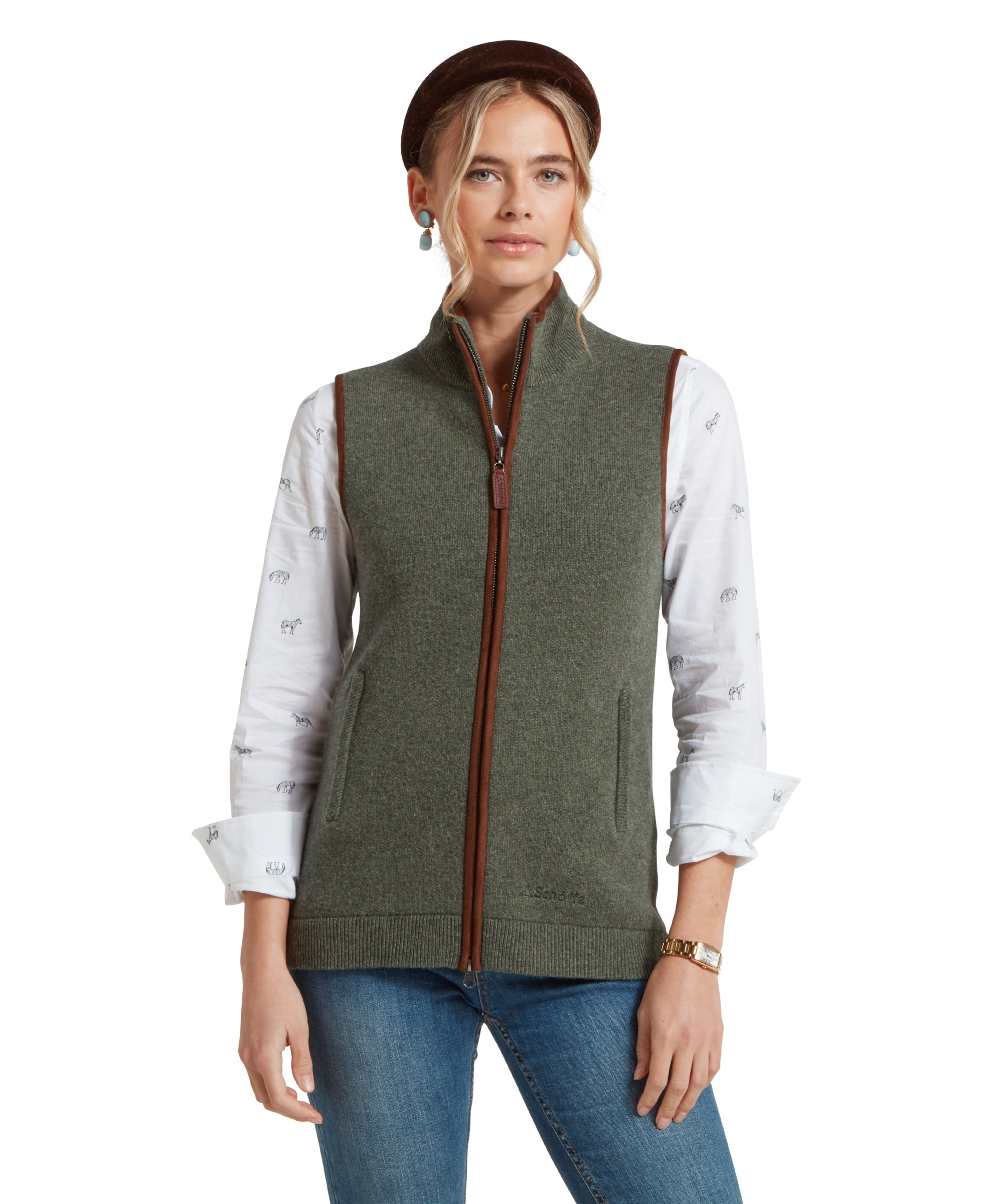 Women's Orkney Merino Gilet - Cedar Green