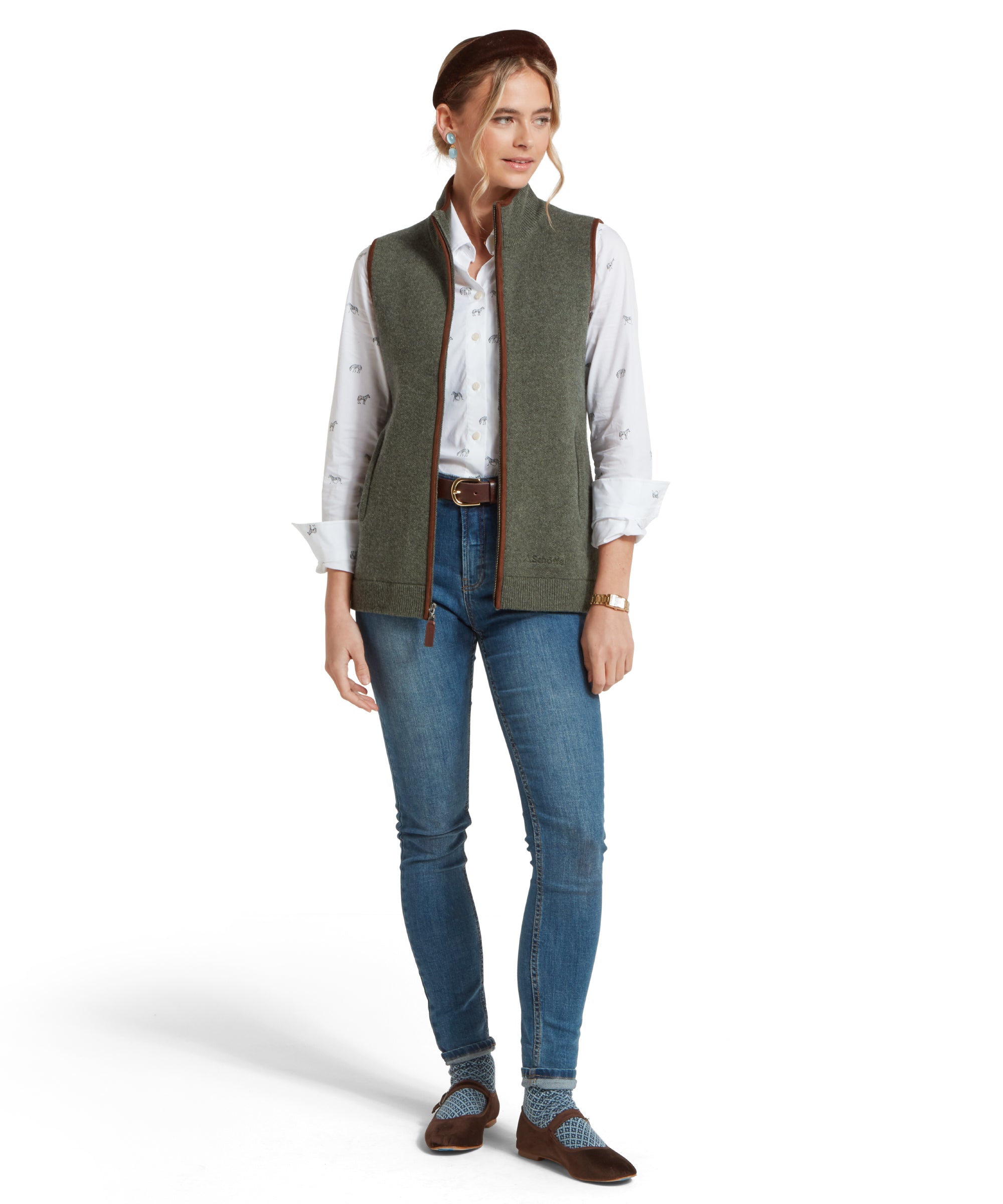 Women's Orkney Merino Gilet - Cedar Green