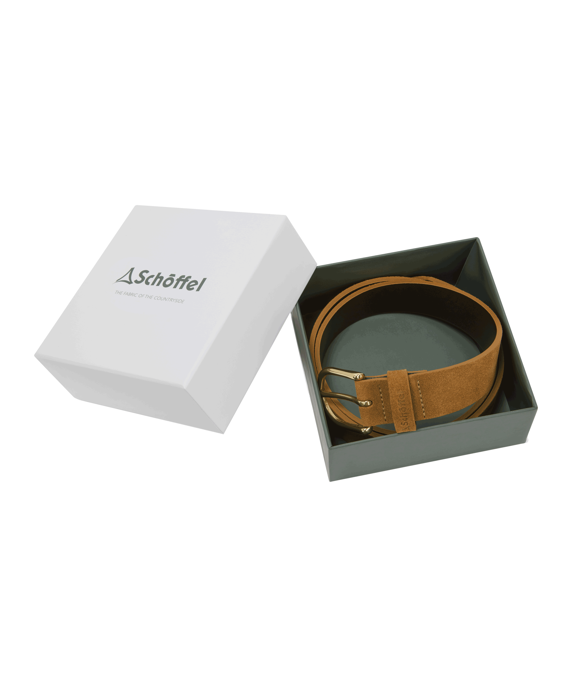 Schöffel Padley Suede Belt for Women in Light Brown, presented in a Schöffel branded box