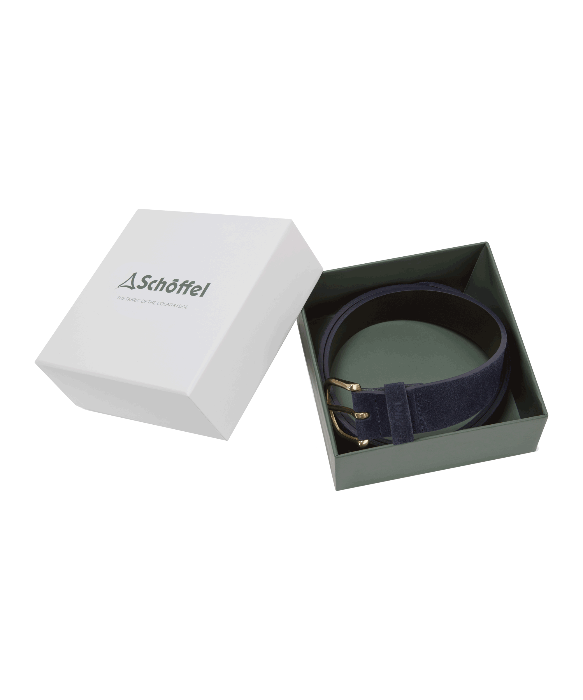 Schöffel Padley Suede Belt for Women in Navy, presented in a Schöffel branded box