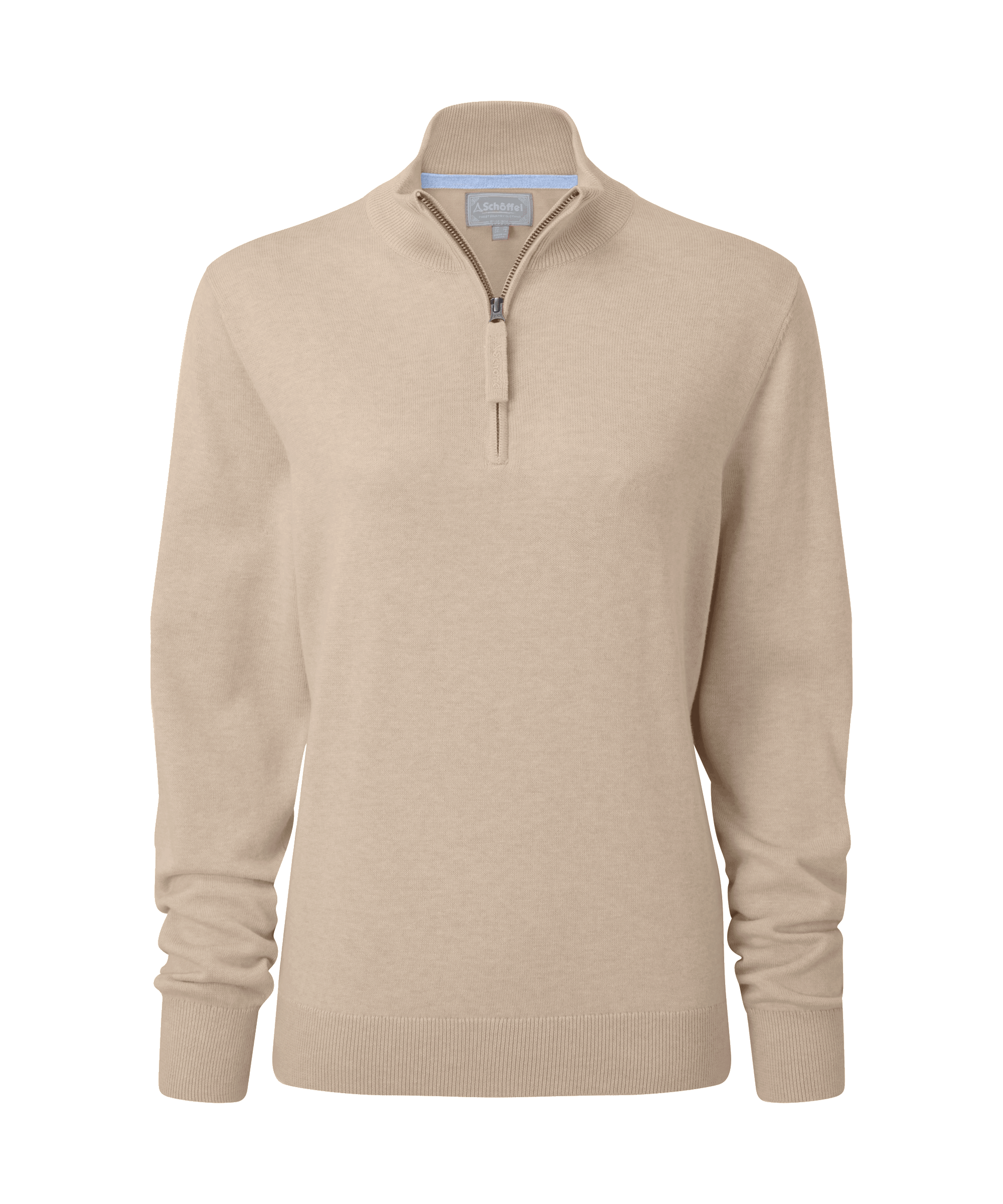 Schöffel Women's Polperro Pima Quarter Zip in Light Brown