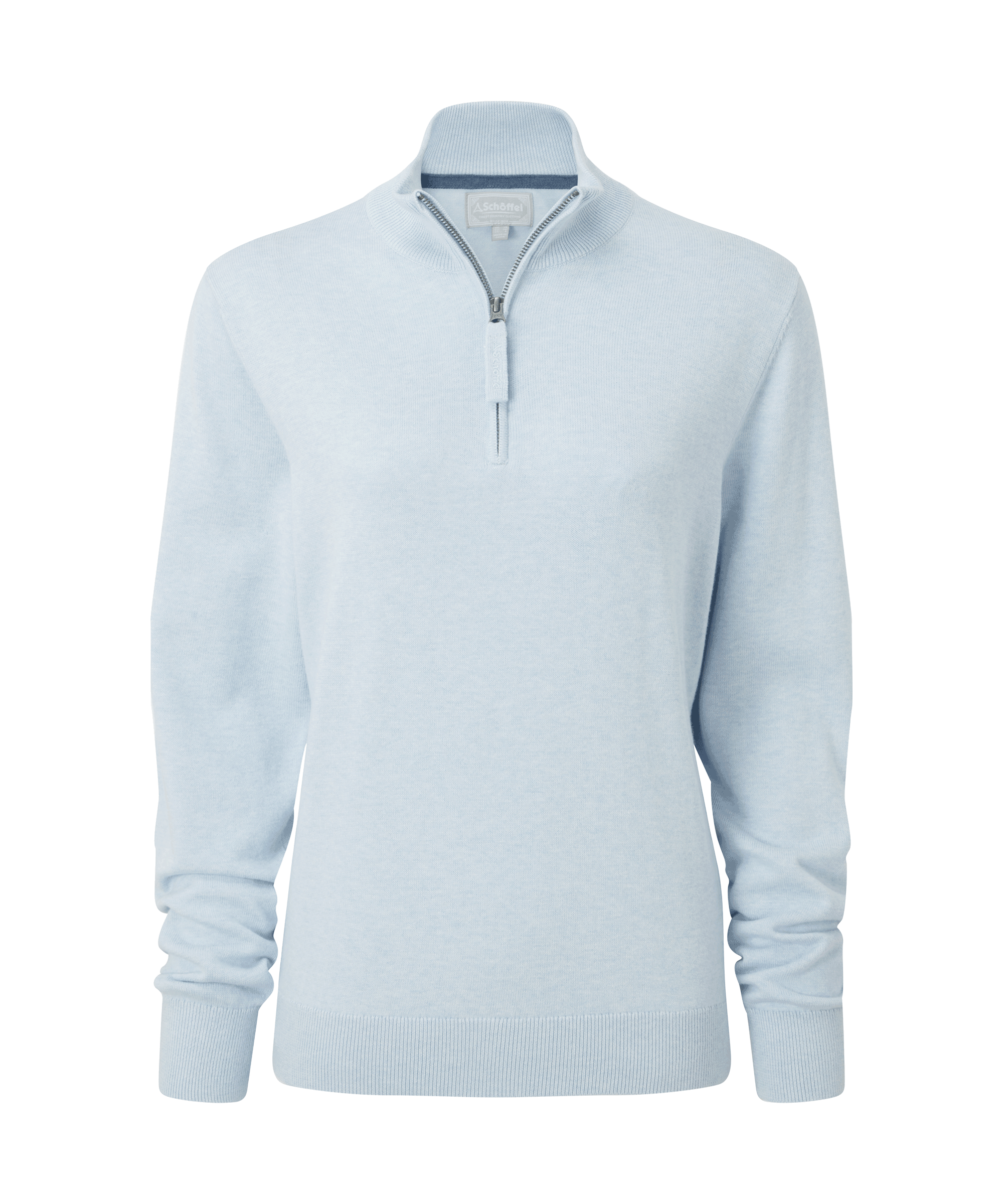 Schöffel Women's Polperro Pima Quarter Zip in Light Blue