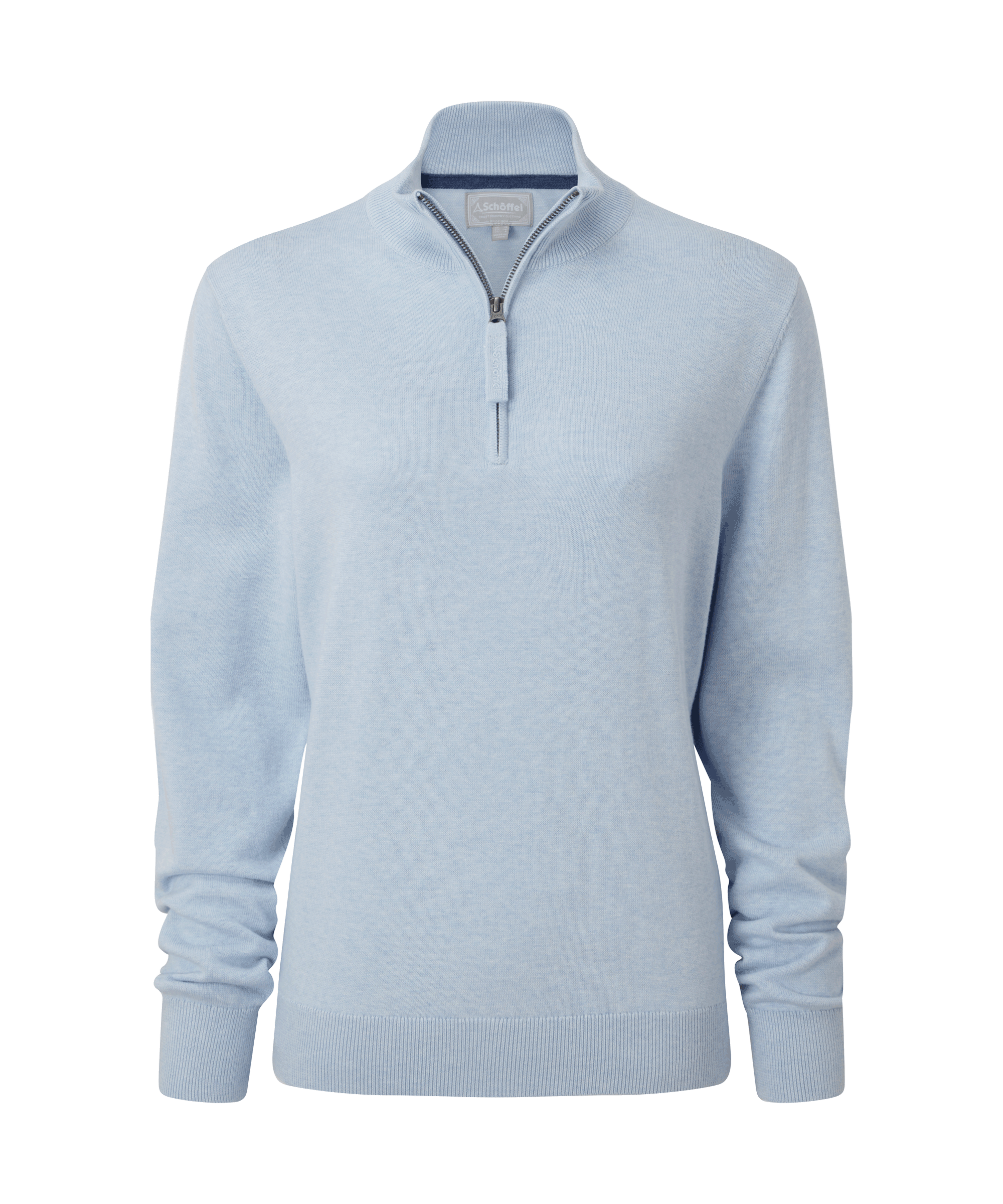 Schöffel Polperro Pima Cotton 1/4 Zip for Women in Pale Blue