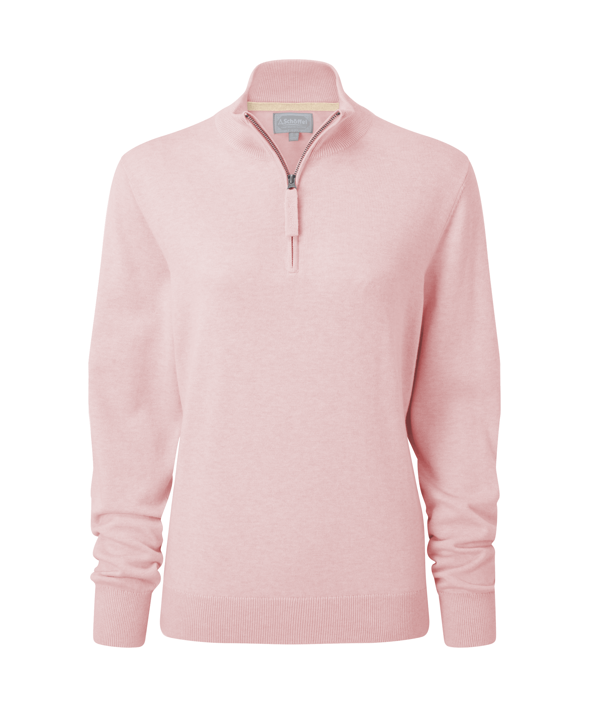 Schöffel Polperro Pima Cotton 1/4 Zip for Women in Pale Pink