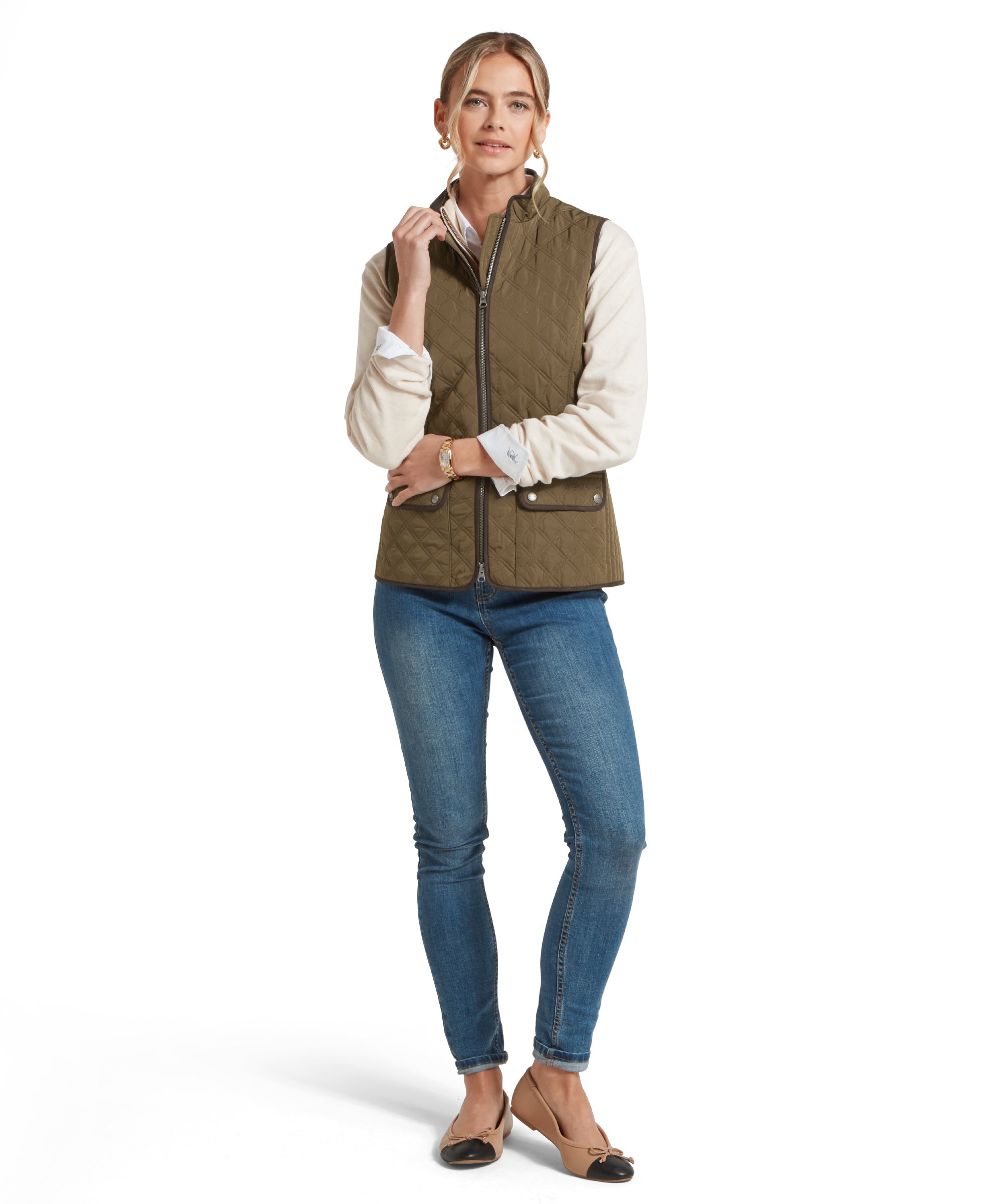 Women's Quilt Gilet - Olive