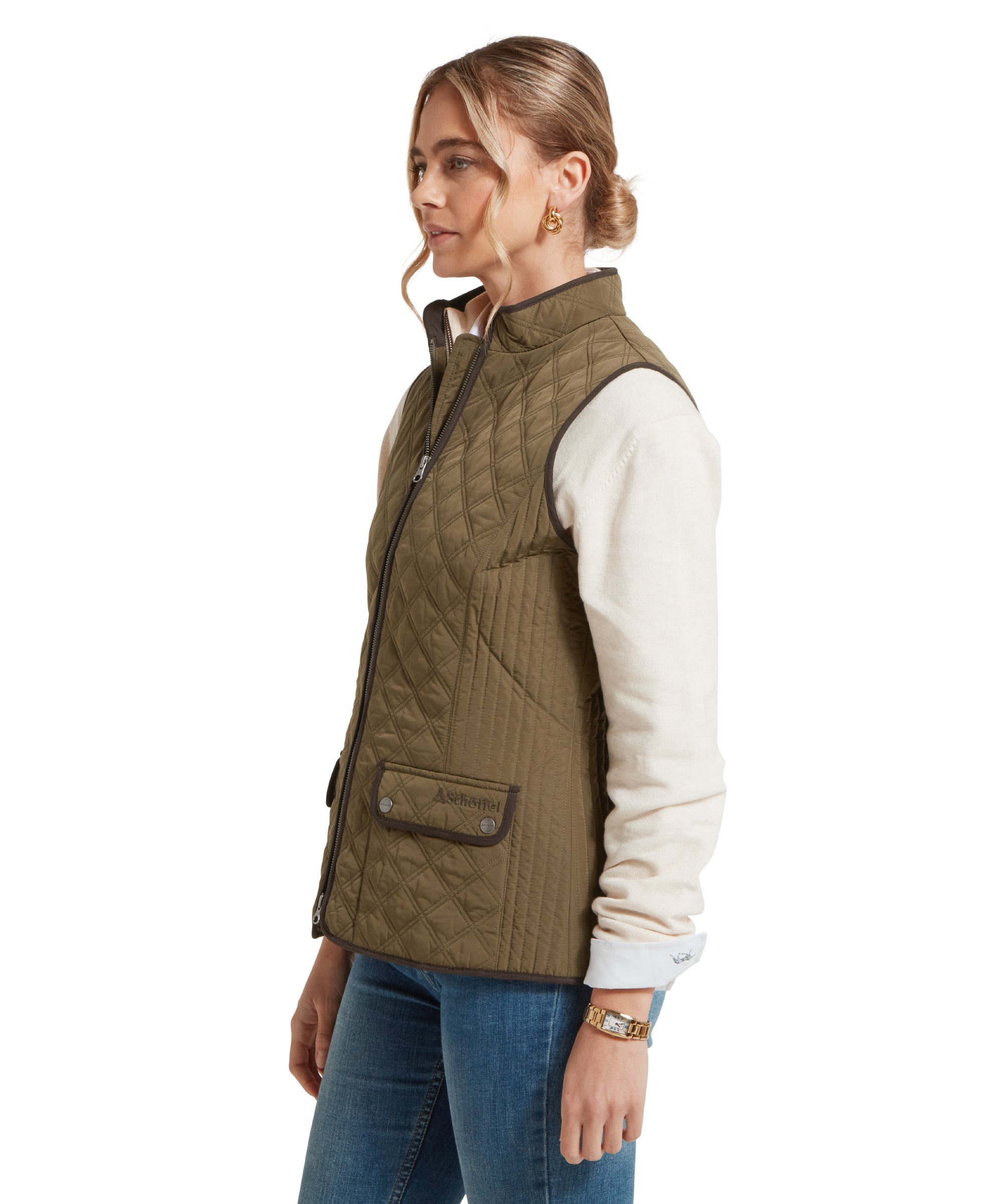 Women's Quilt Gilet - Olive