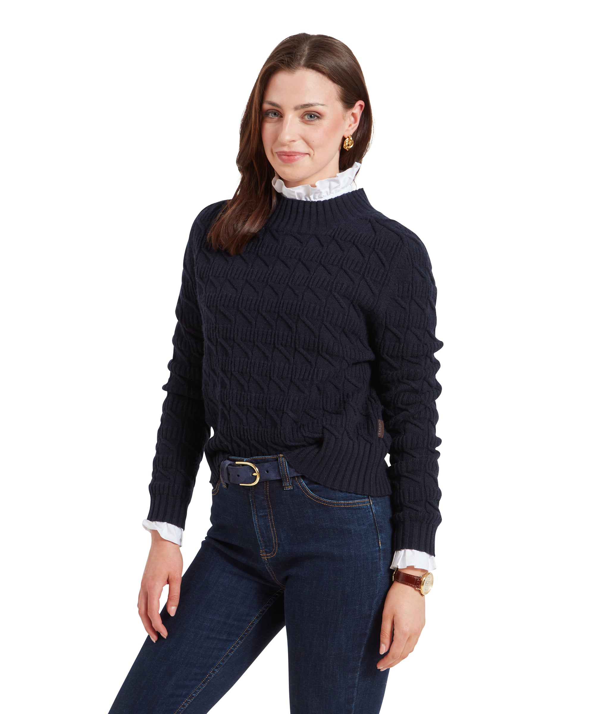 Jumper with shirt underneath womens sale