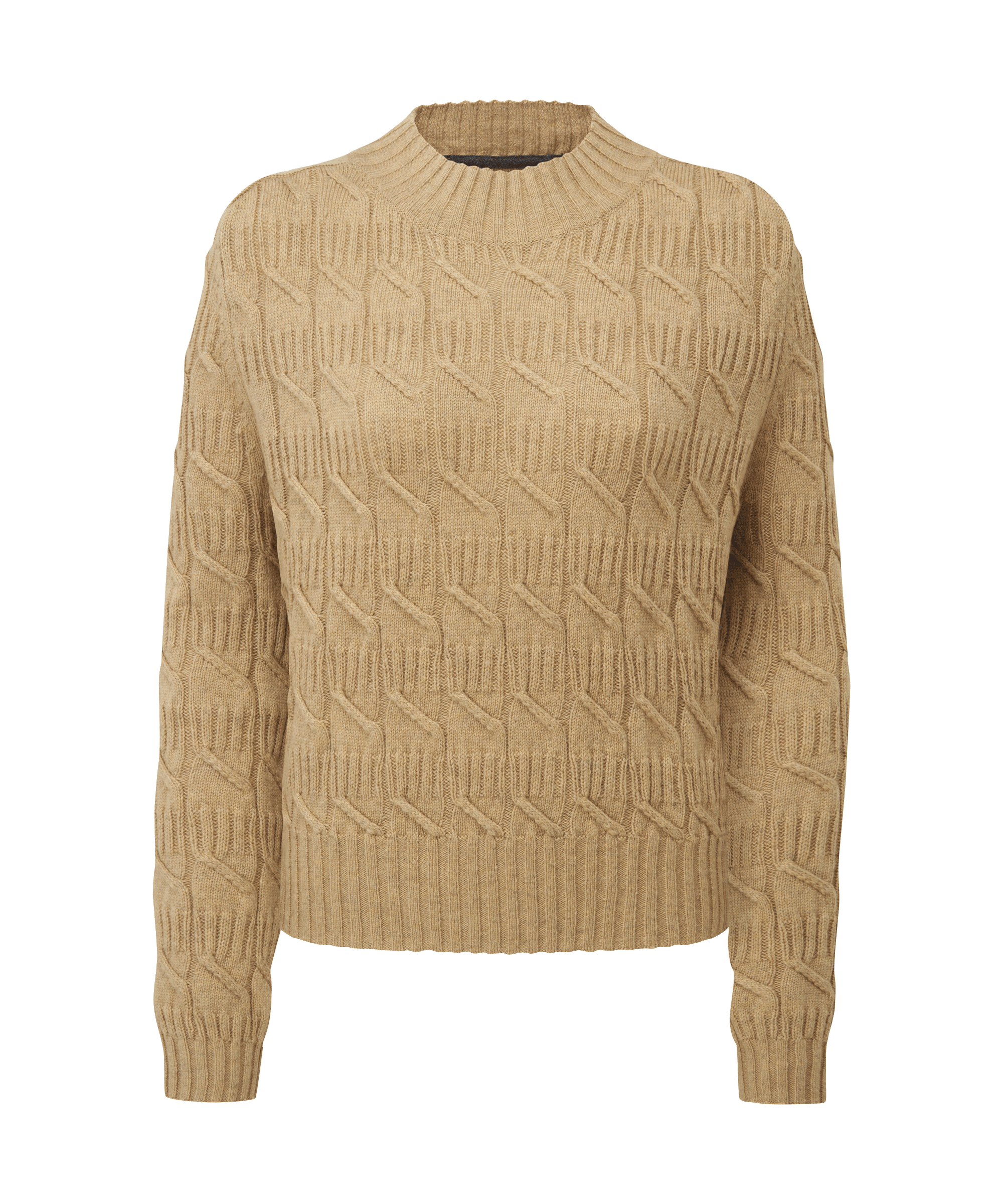 Women s Sandsend Cable Jumper Beige Schoffel Country