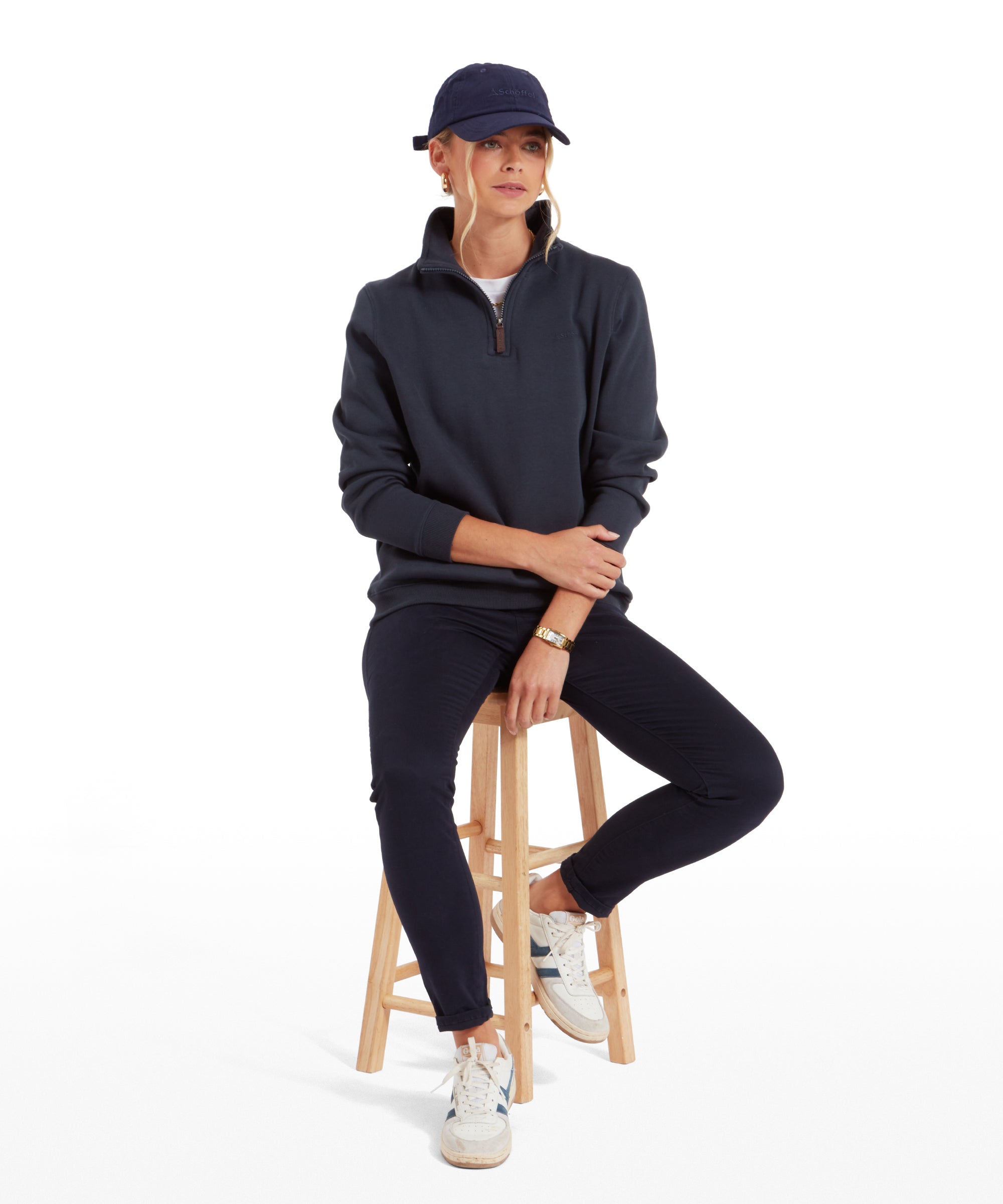 Sennen Cove Quarter Zip Sweatshirt - Navy