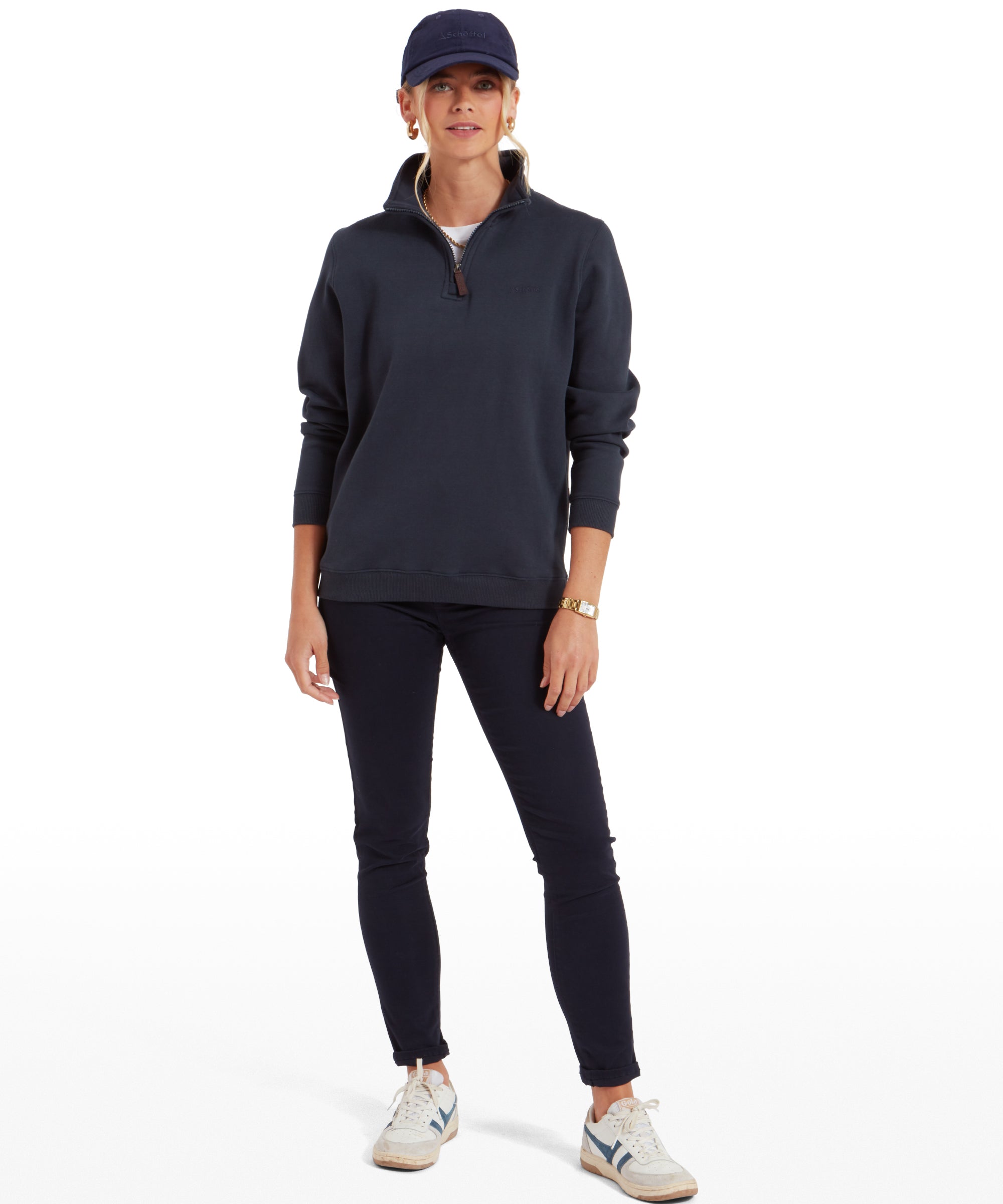 Sennen Cove Quarter Zip Sweatshirt - Navy