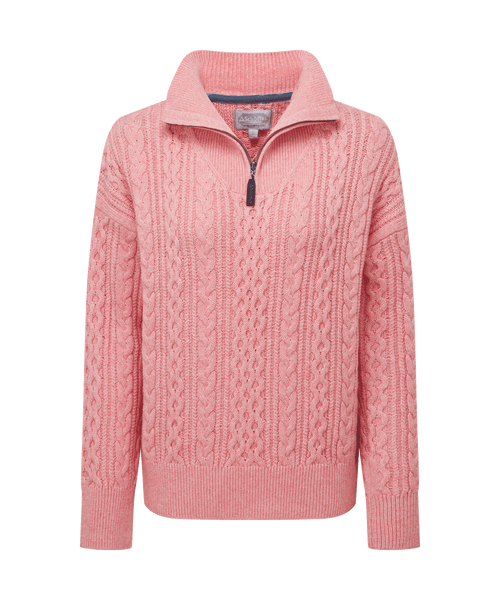 Women s Settle Quarter Zip Dusky Pink Schoffel Country