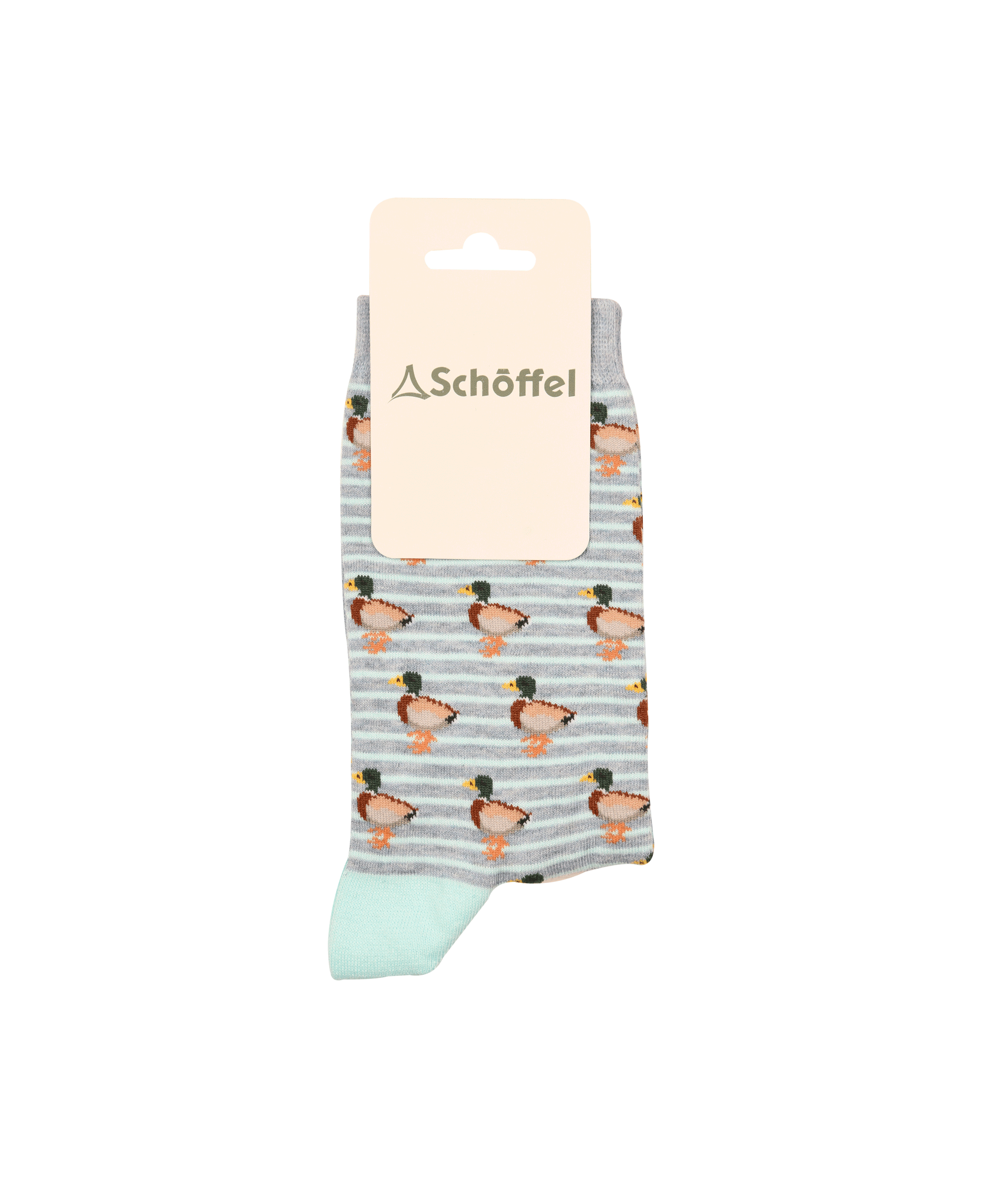 Schöffel Single Cotton Sock for Women in Green and Grey