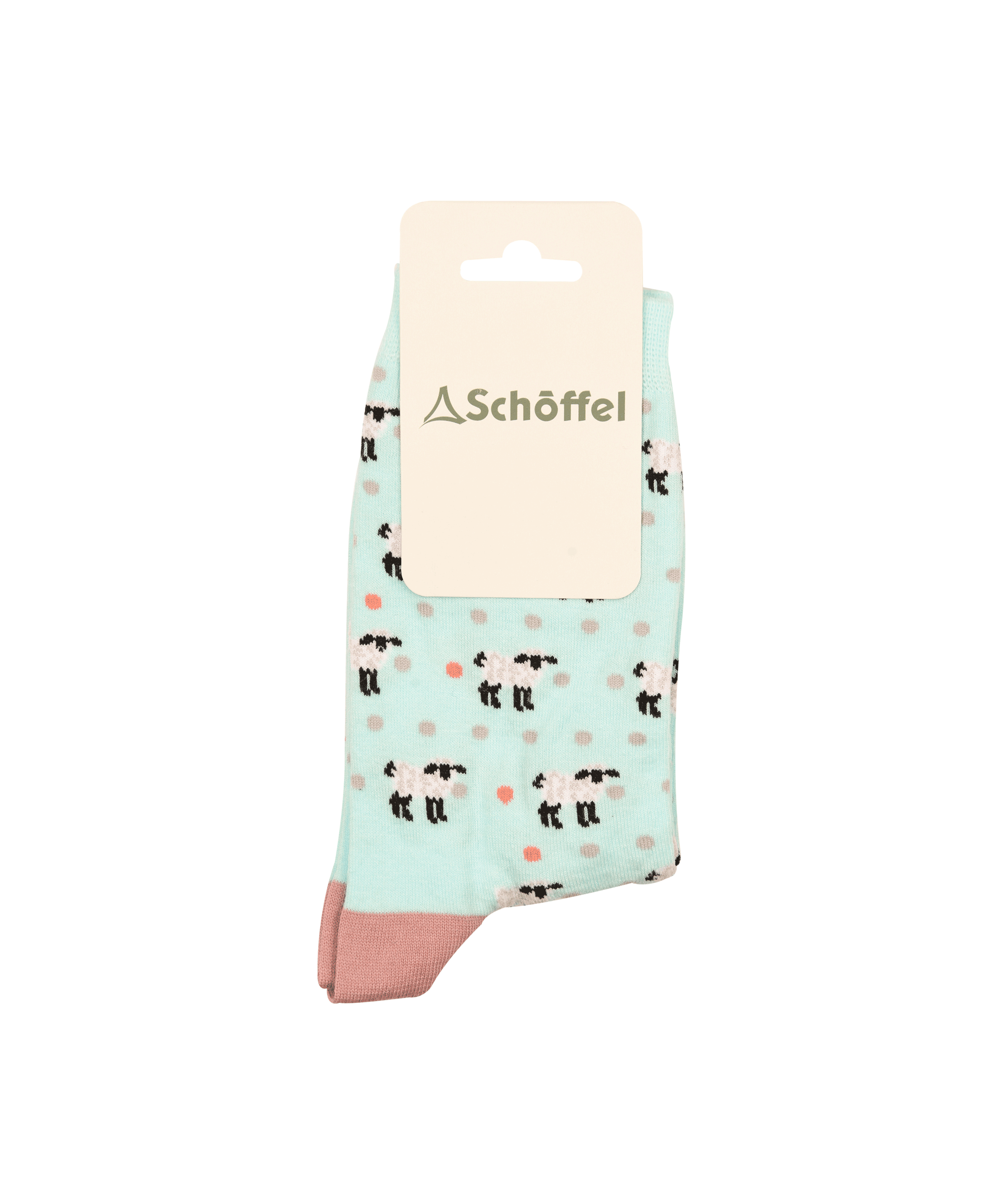 Schöffel Single Cotton Sock for Women in Green and Pink