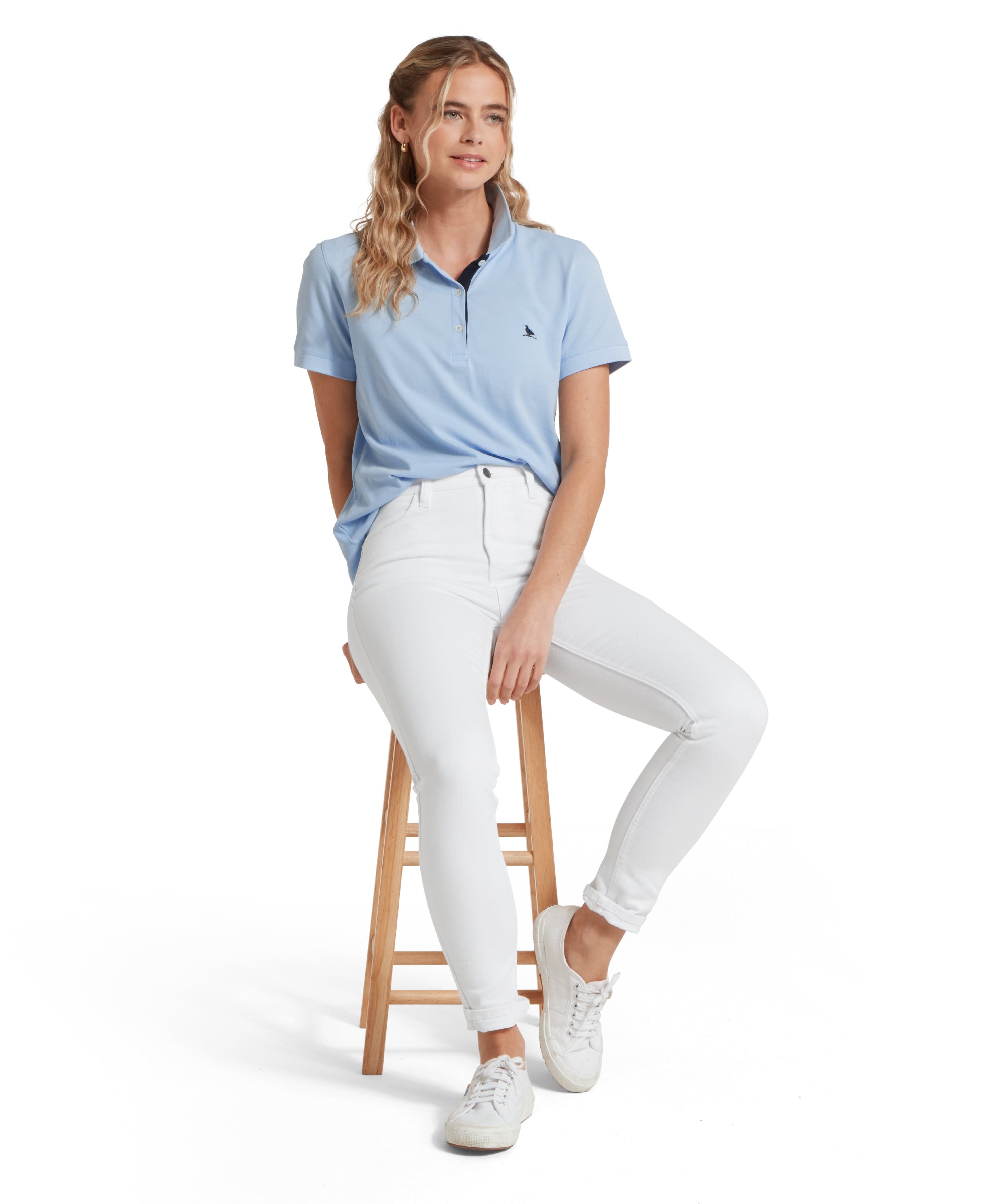 Women's St Ives Polo Shirt - Sky Blue